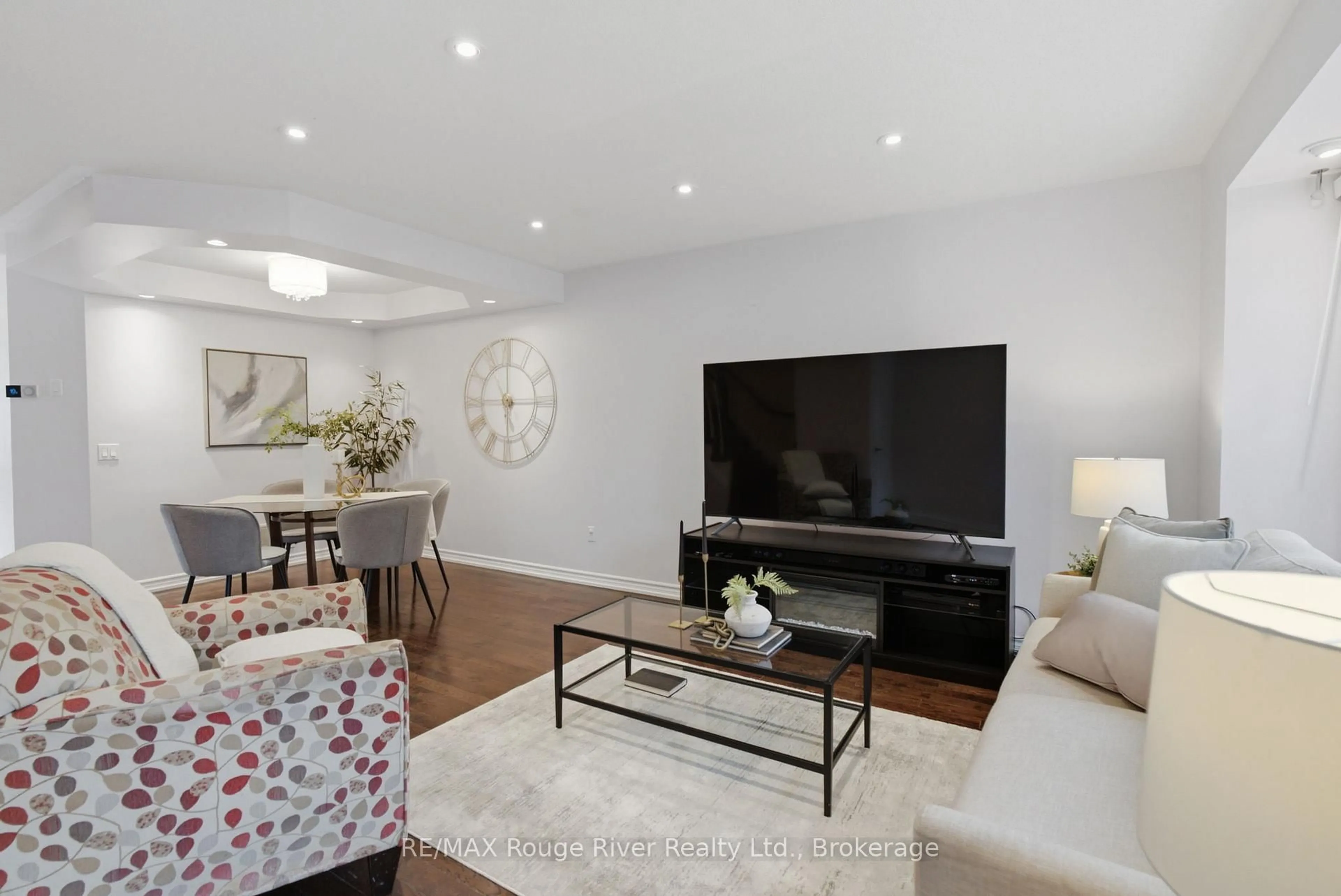 Living room with furniture, wood/laminate floor for 1546 Village St, Pickering Ontario L1V 4V9