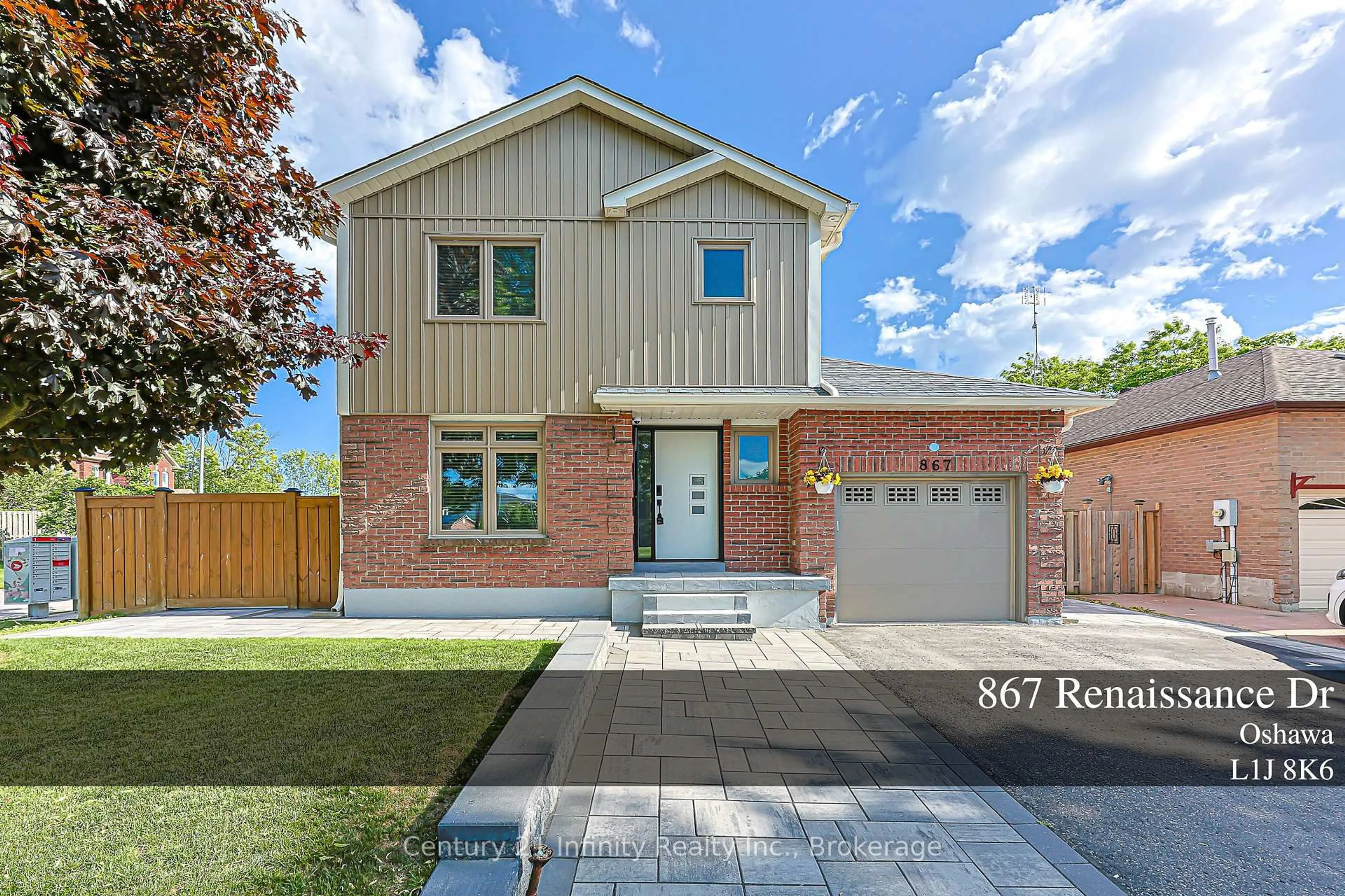Home with brick exterior material, street for 867 Renaissance Dr, Oshawa Ontario L1J 8K6