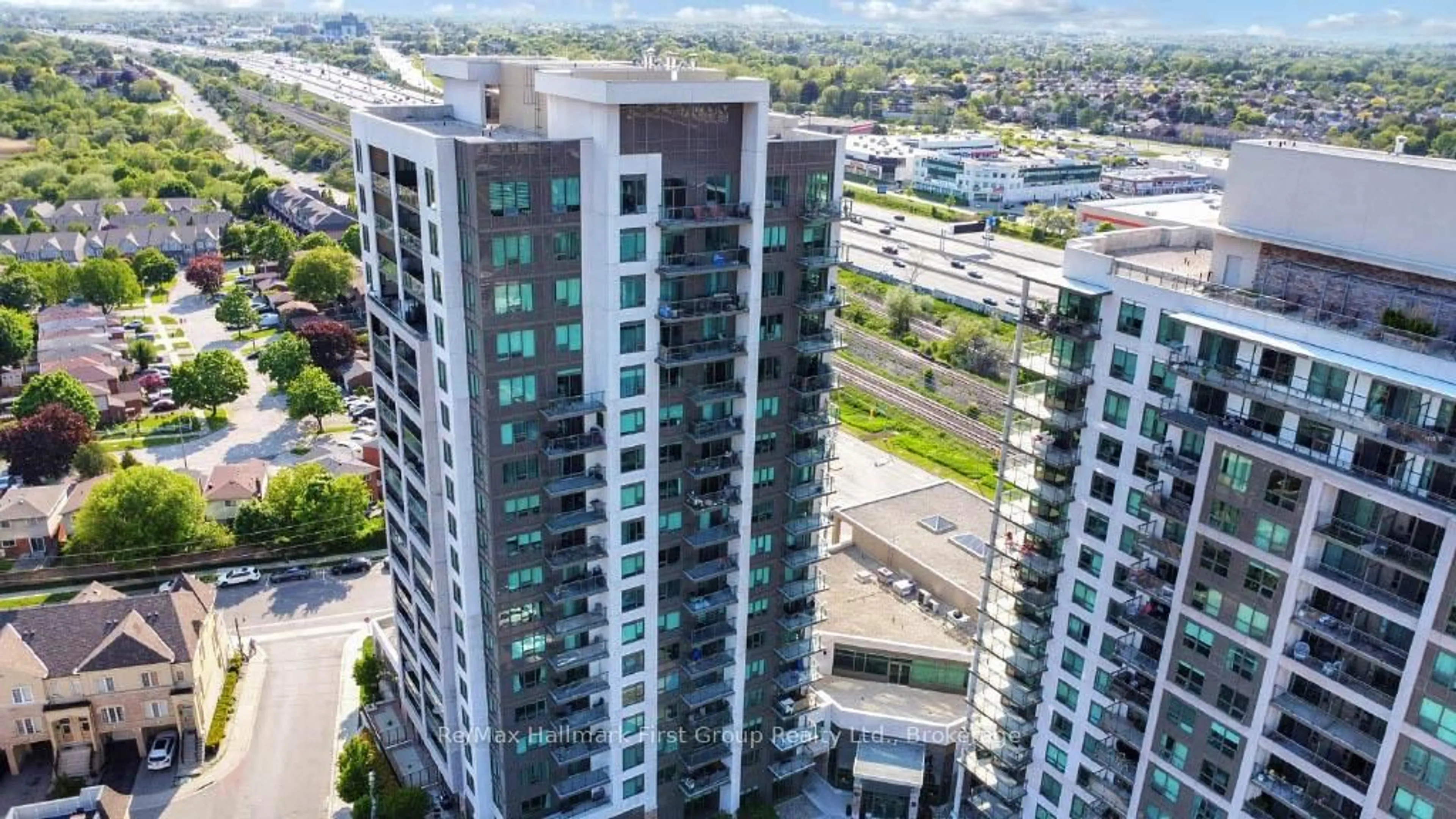 A pic from outside/outdoor area/front of a property/back of a property/a pic from drone, city buildings view from balcony for 1215 Bayly St #103, Pickering Ontario L1W 1L7