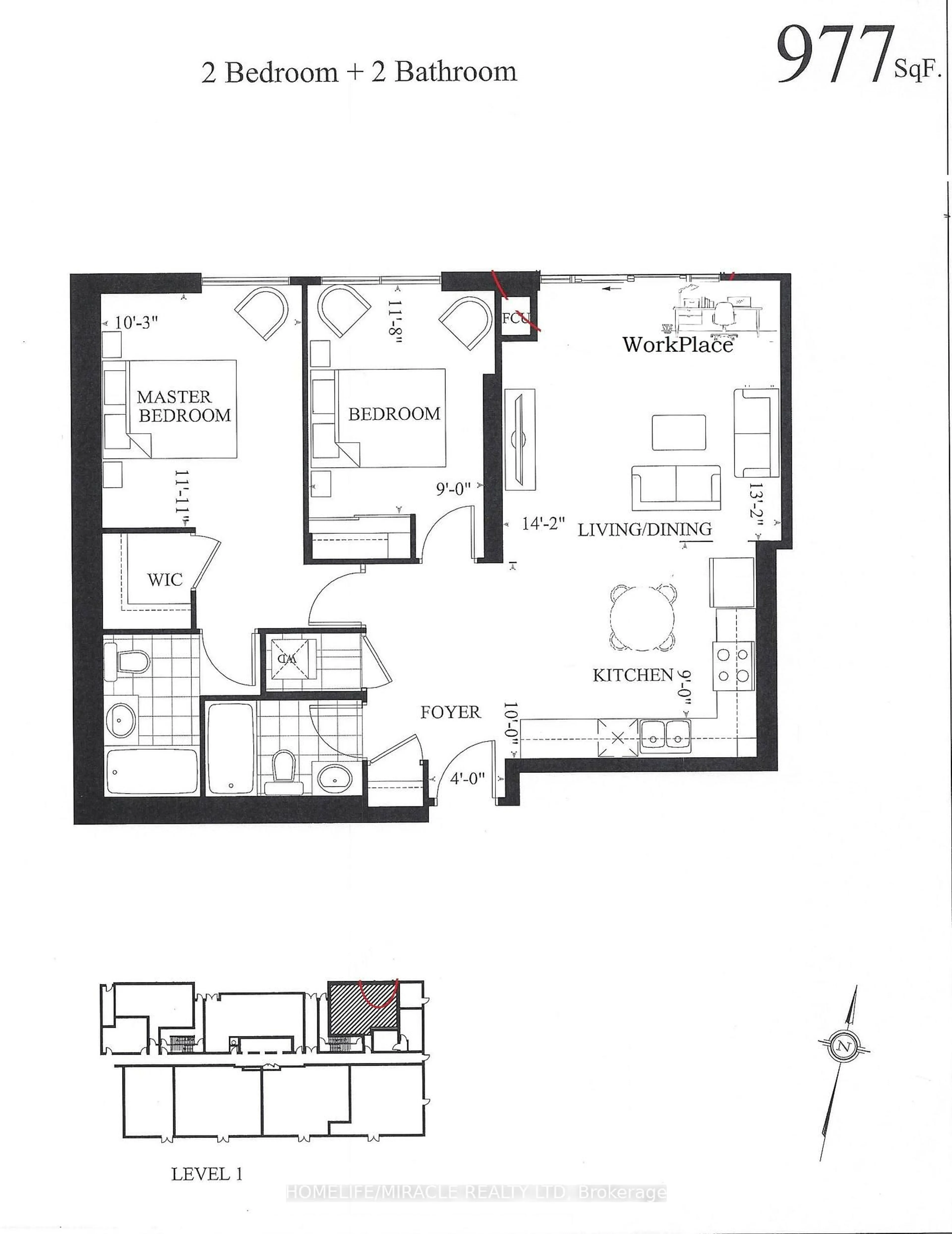 Floor plan for 2152 Lawrence Ave #101, Toronto Ontario M1R 0B5
