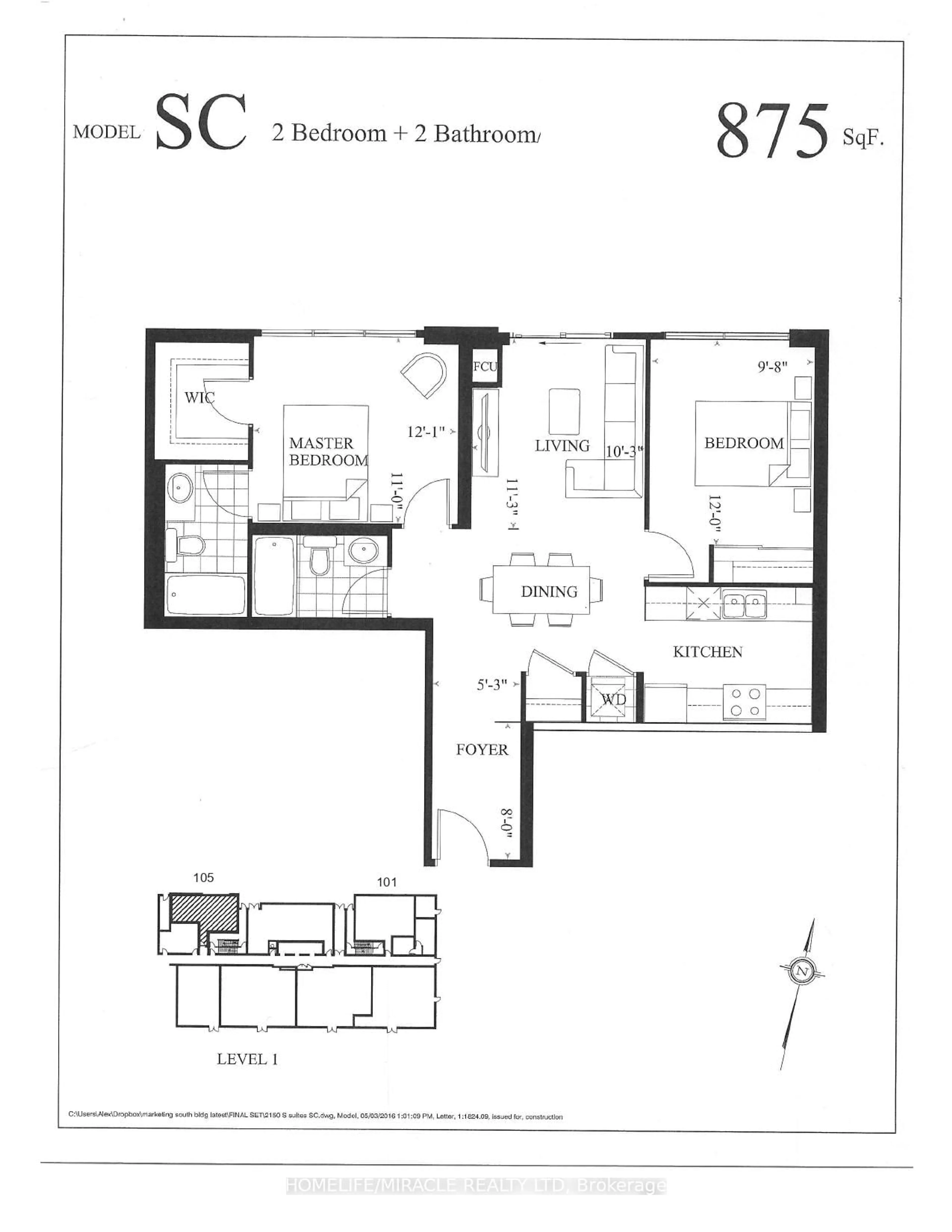 Floor plan for 2152 Lawrence Ave #105, Toronto Ontario M1R 0B5