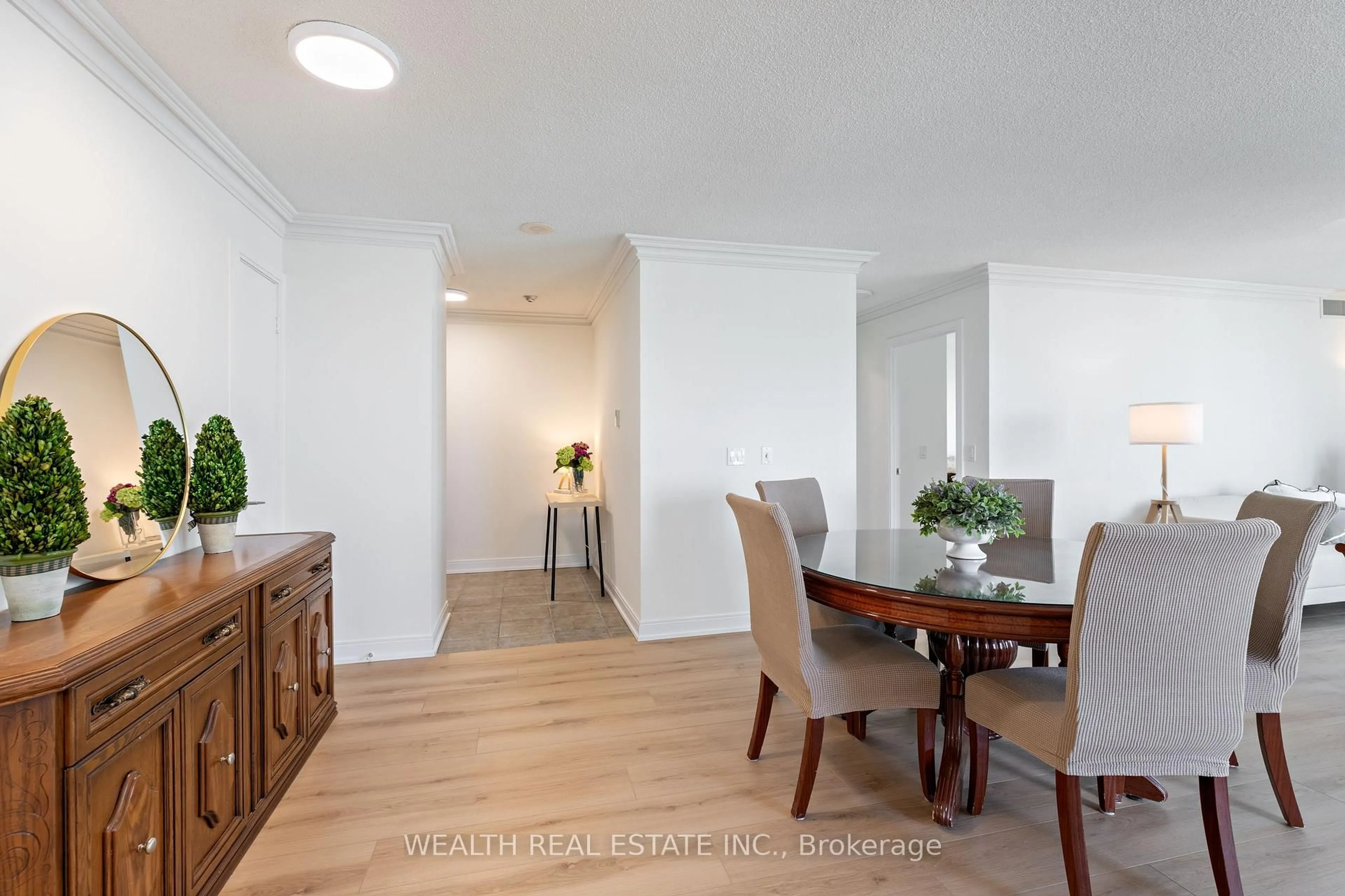 Dining room, wood/laminate floor for 238 Bonis Ave #2222, Toronto Ontario M1T 3W7