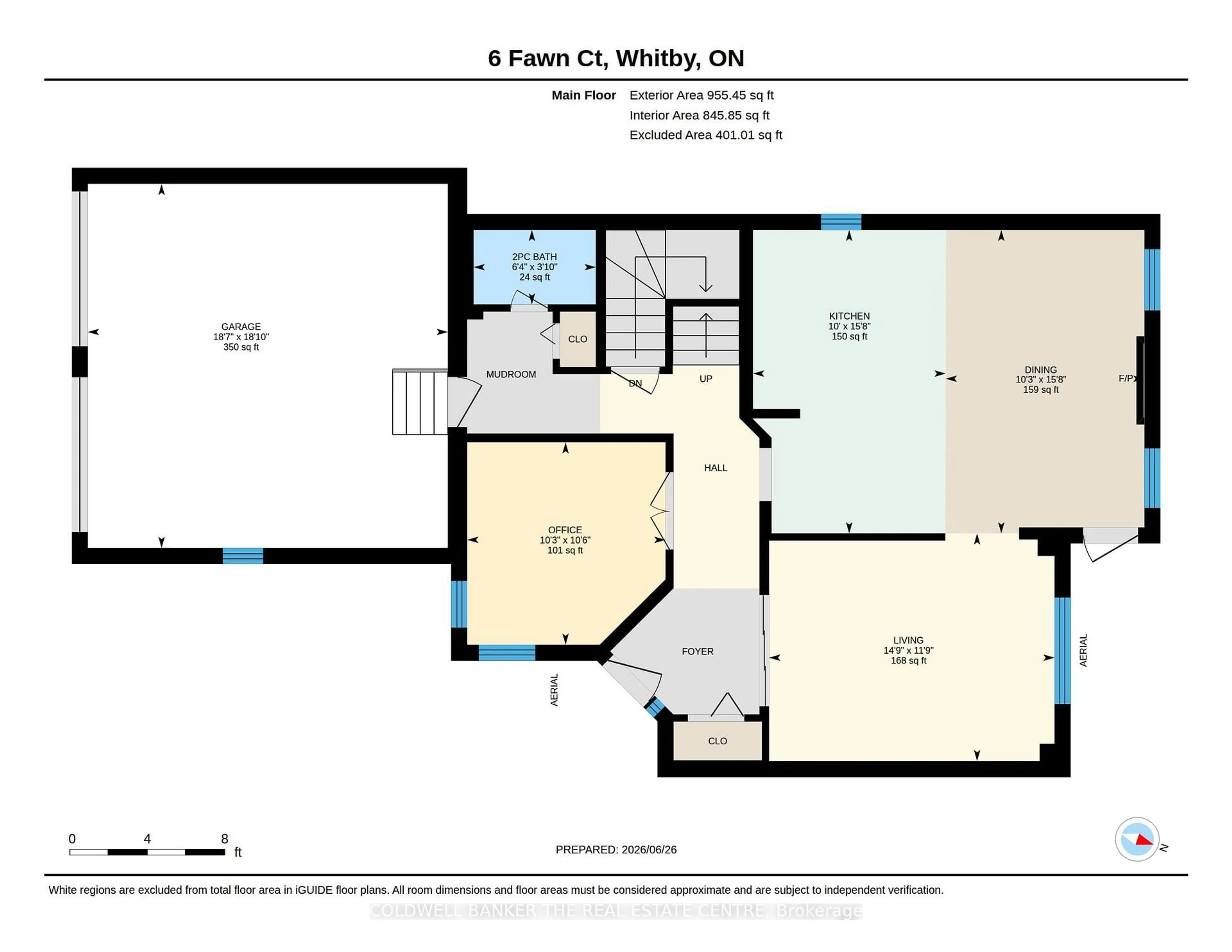 Floor plan for 6 Fawn Crt, Whitby Ontario L1P 1L5