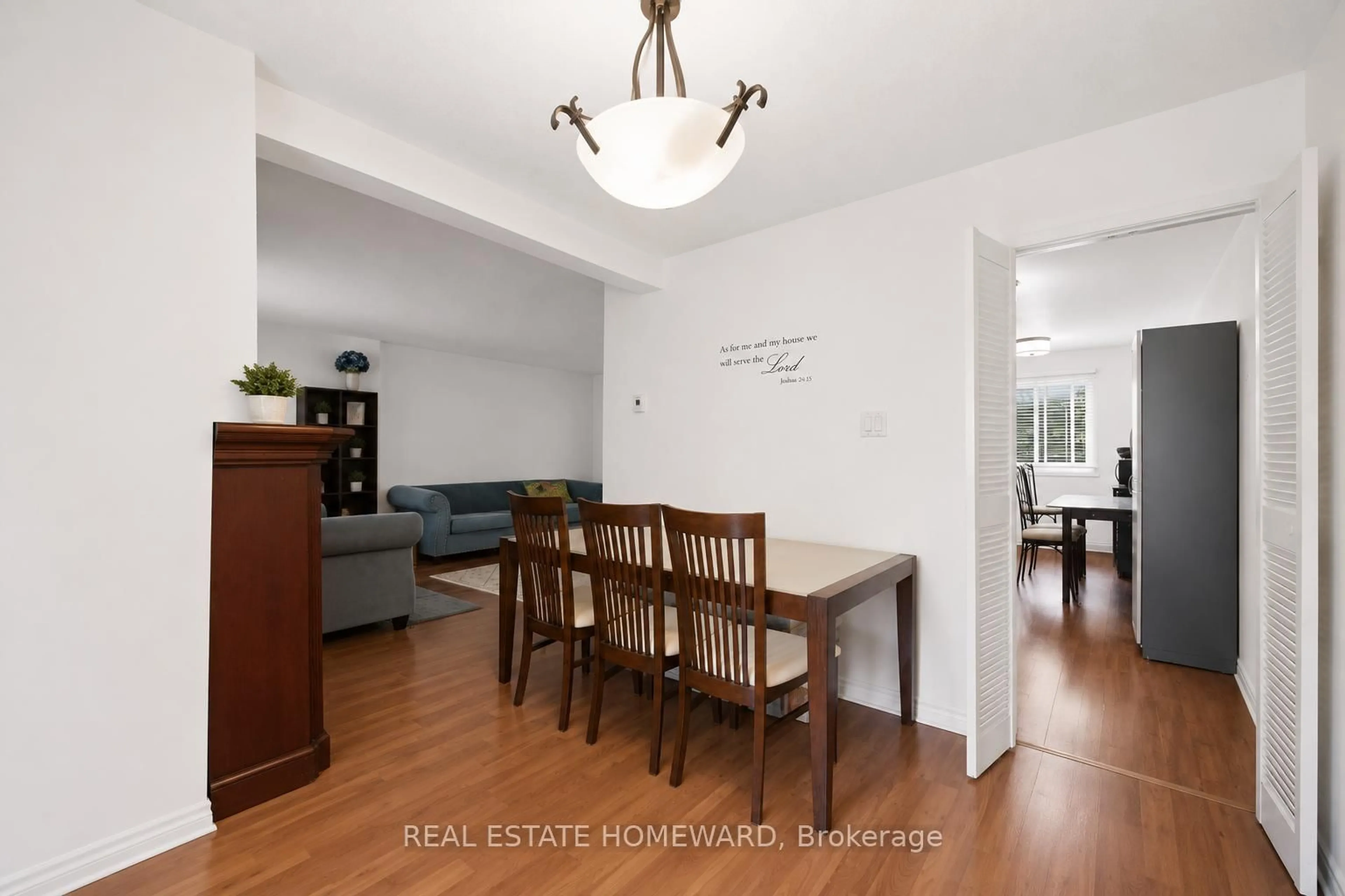 Dining room, wood/laminate floor for 1360 Glenanna Rd #17A, Pickering Ontario L1V 2T5