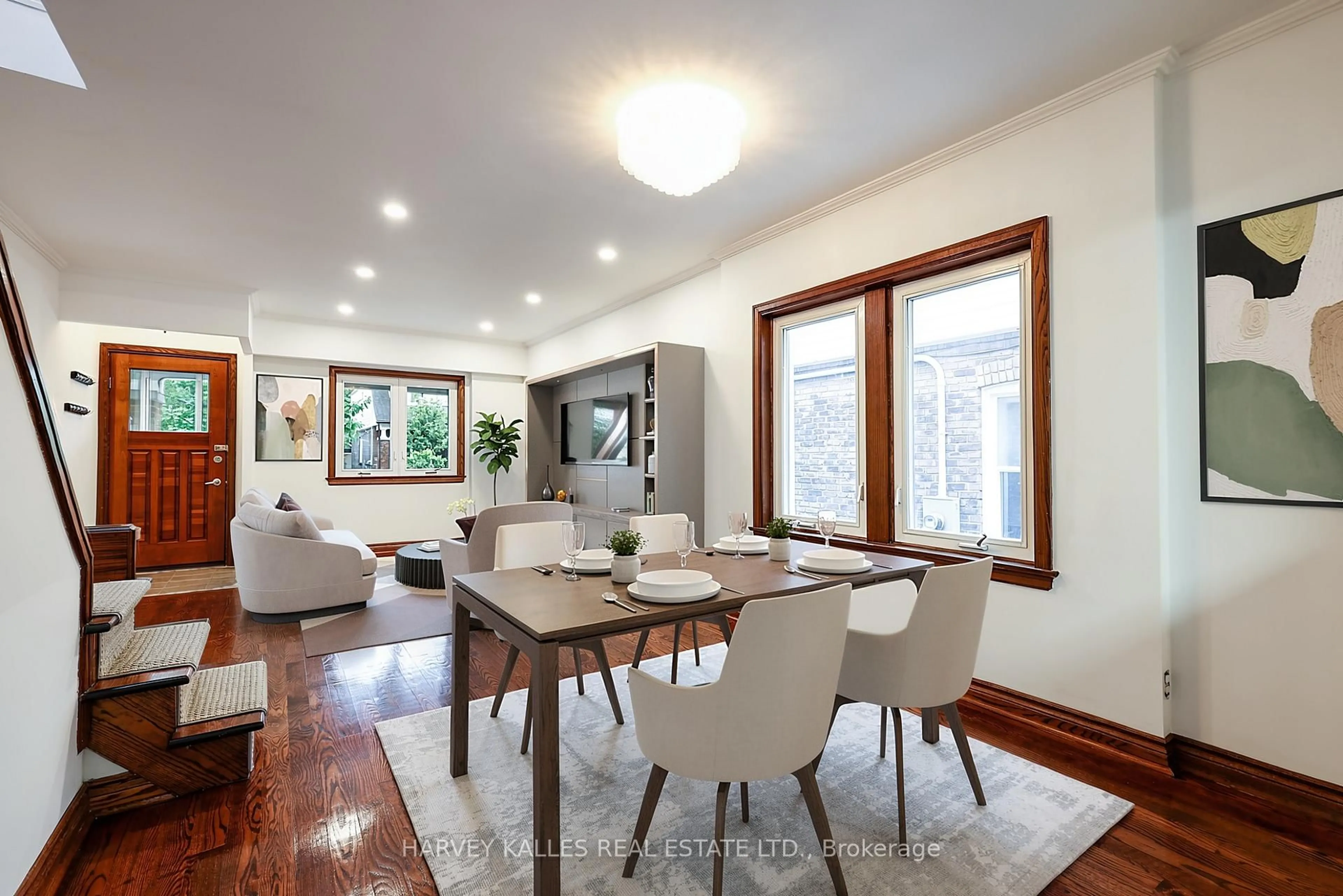 Dining room, wood/laminate floor for 638 Milverton Blvd, Toronto Ontario M4C 1X7