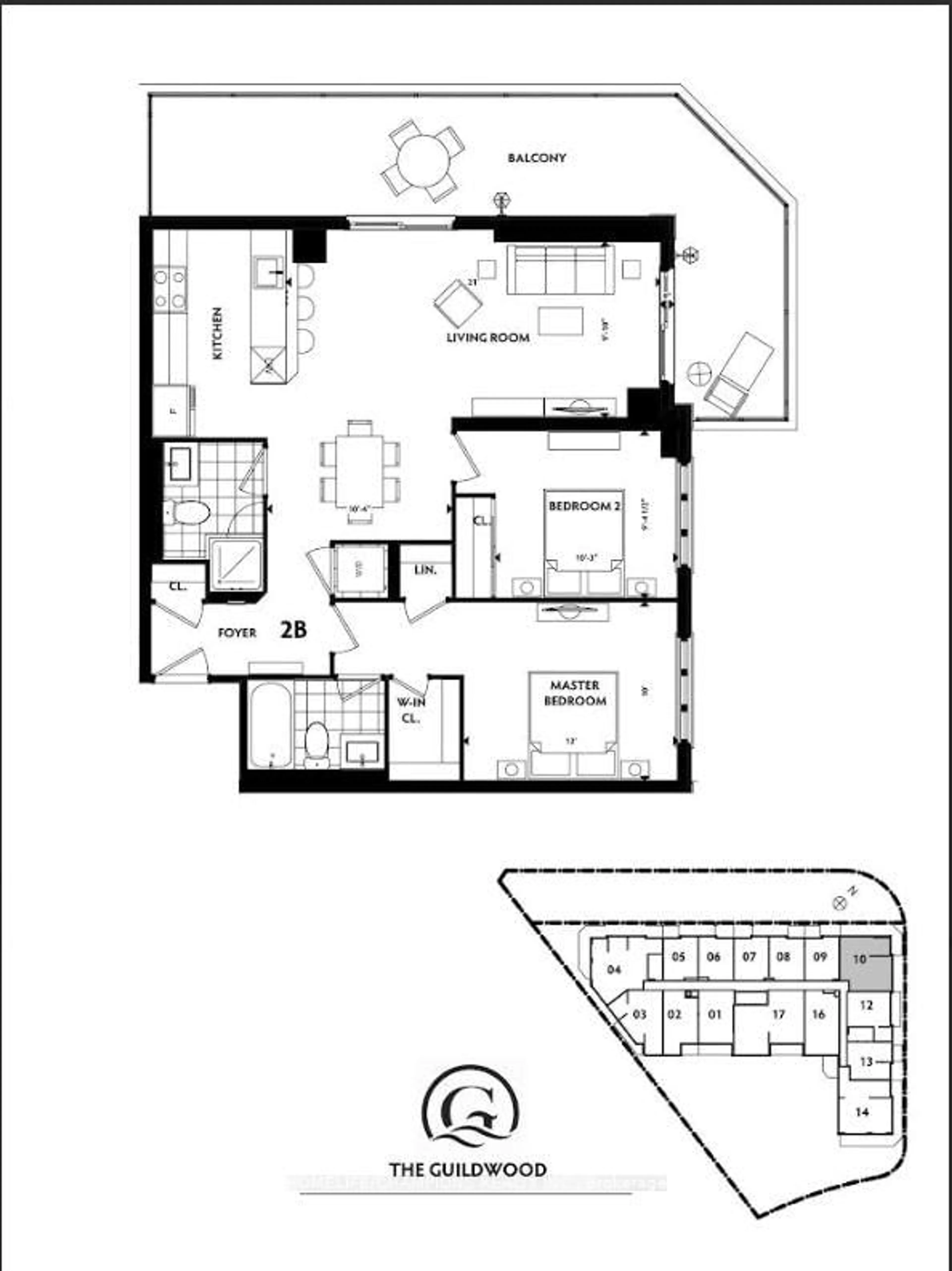 Floor plan for 3655 Kingston Rd #610, Toronto Ontario M1M 1S2