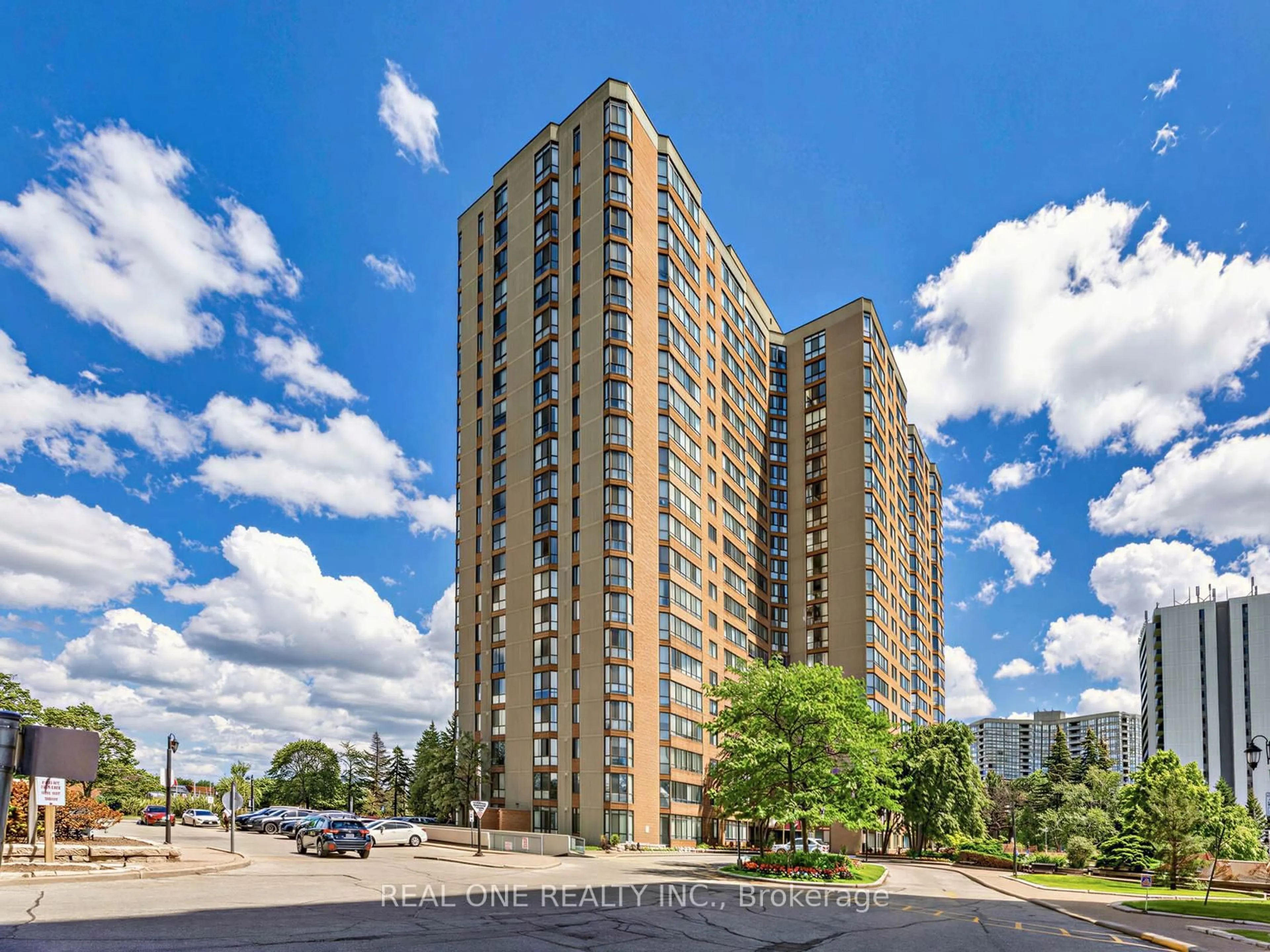 A pic from outside/outdoor area/front of a property/back of a property/a pic from drone, building for 75 Bamburgh Circ #1721, Toronto Ontario M1W 3W1