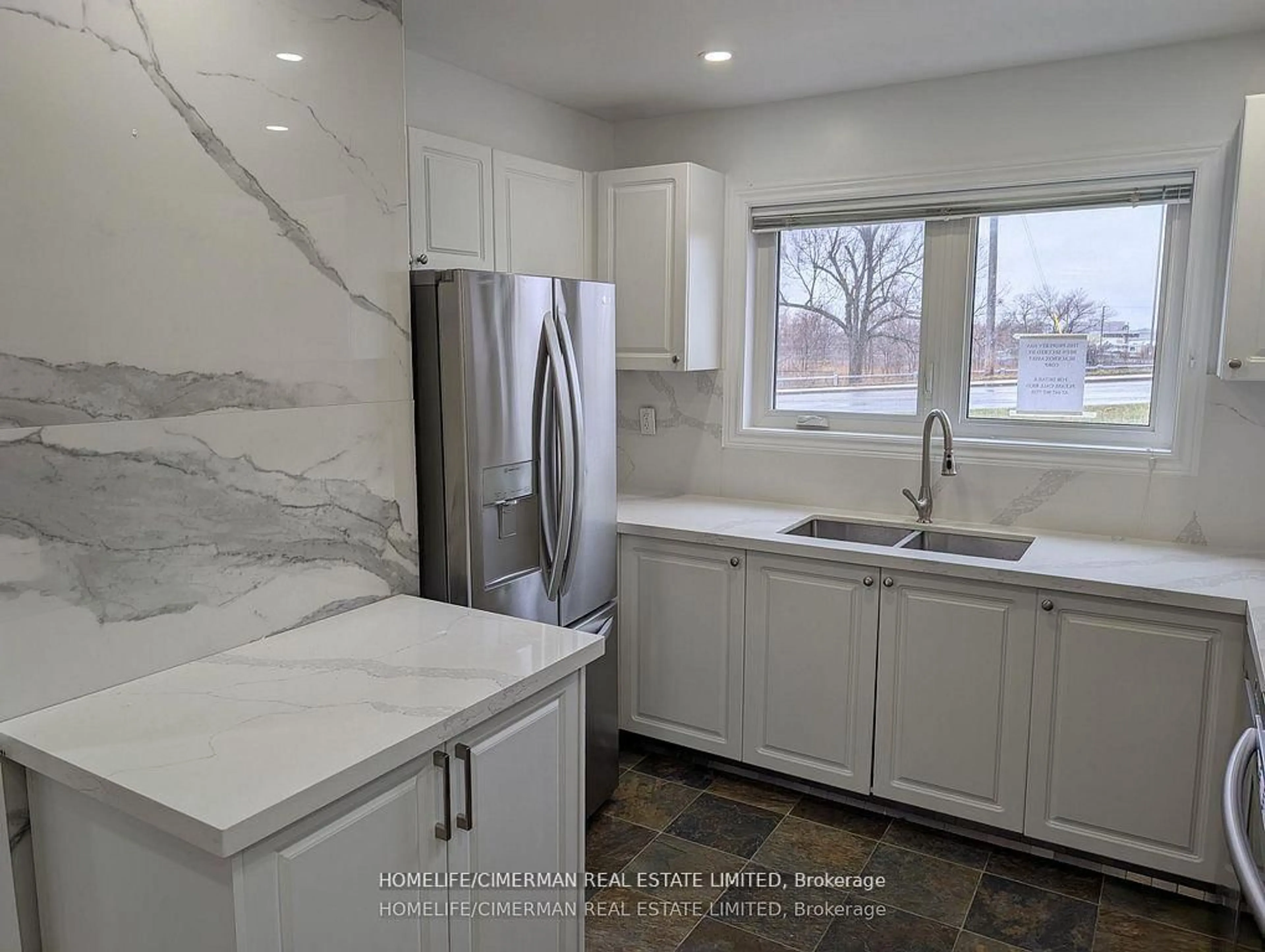 Open concept kitchen, ceramic/tile floor for 361 Birchmount Rd, Toronto Ontario M1K 1M6