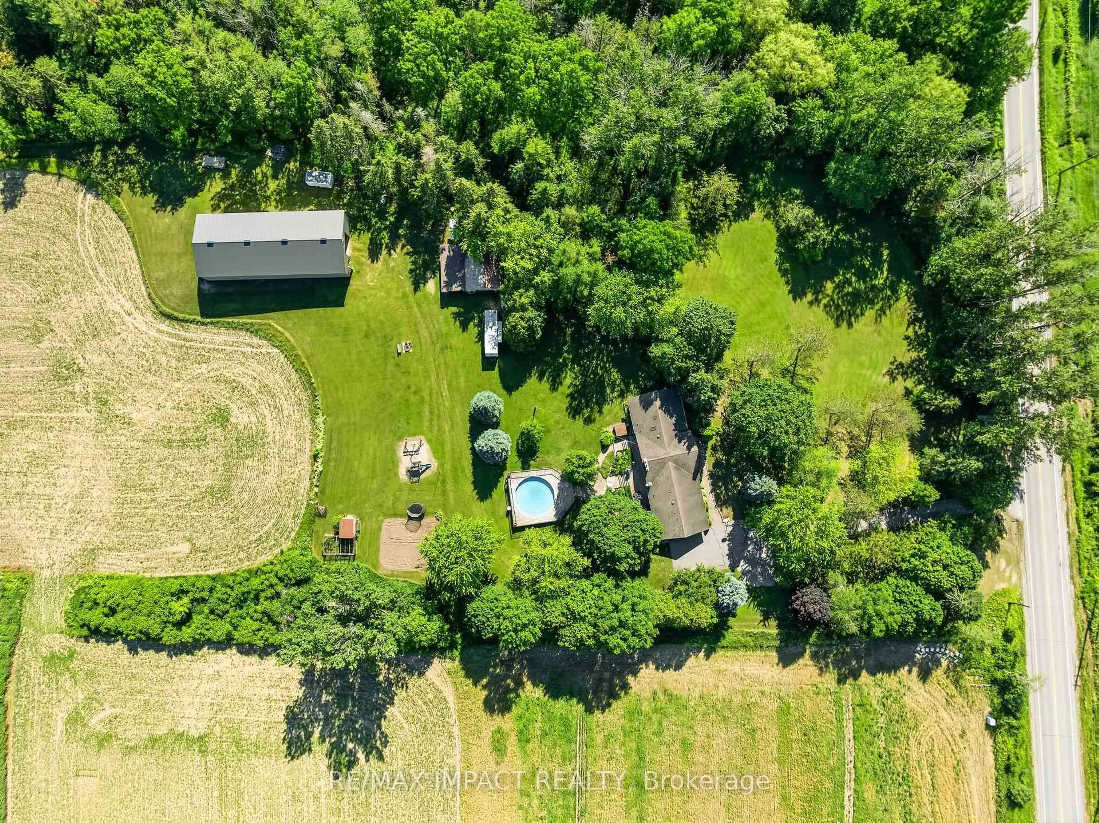 A pic from outside/outdoor area/front of a property/back of a property/a pic from drone, forest/trees view for 1597 Concession Road 7 Rd, Clarington Ontario L0B 1J0