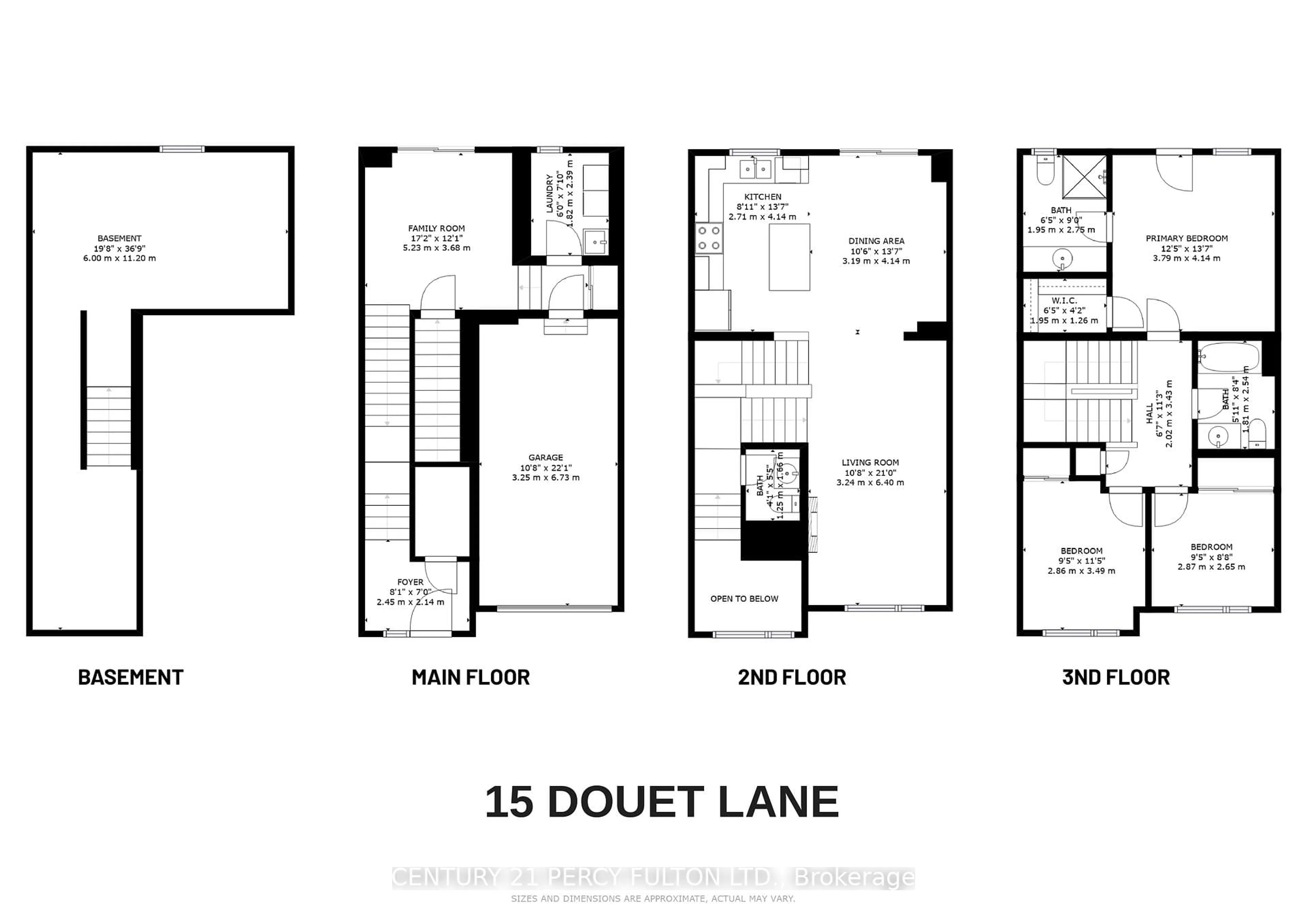 Floor plan for 15 Douet Lane, Ajax Ontario L1Z 0V4