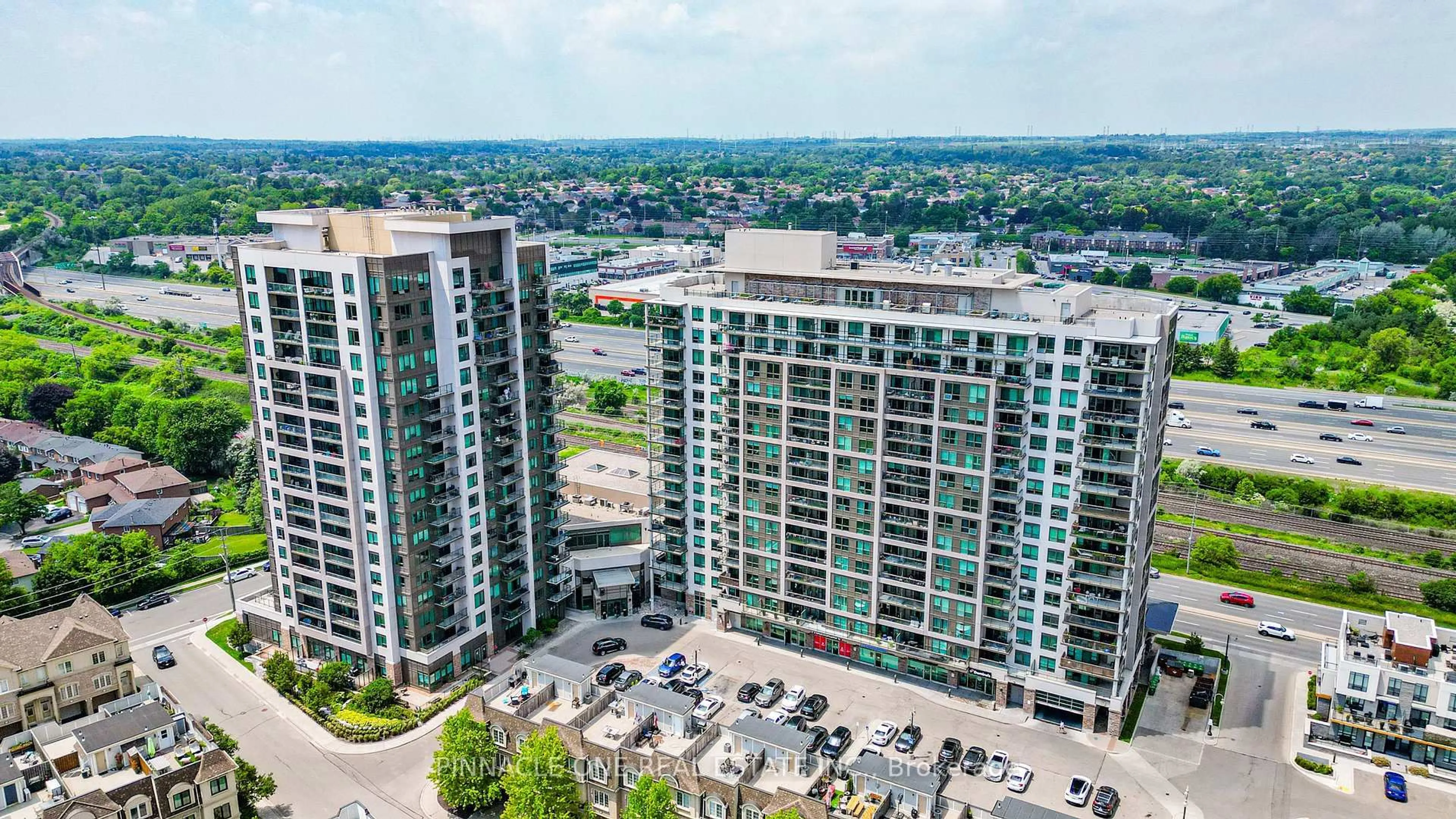 A pic from outside/outdoor area/front of a property/back of a property/a pic from drone, city buildings view from balcony for 1235 Bayly St #310, Pickering Ontario L1W 1L7