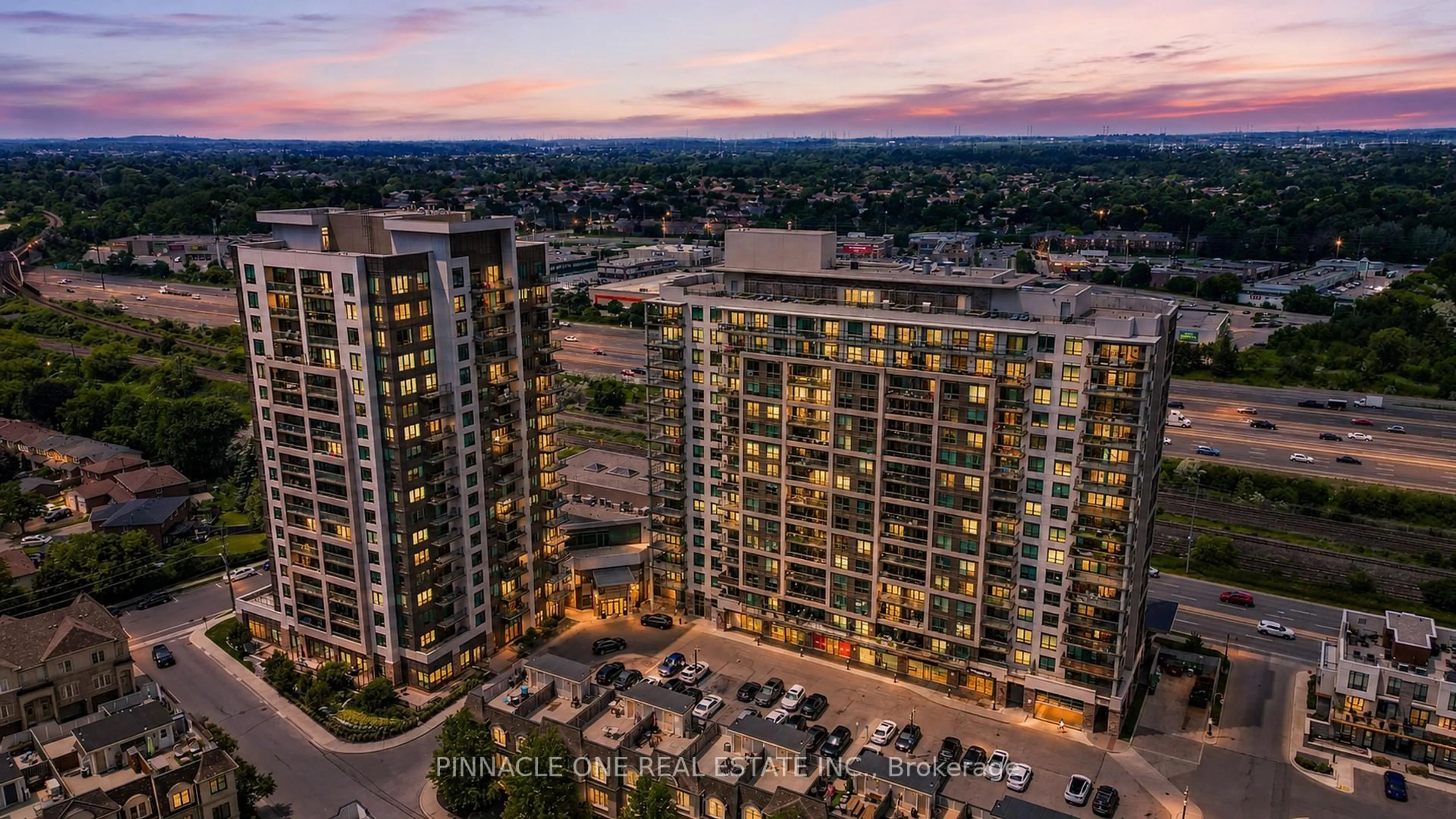 A pic from outside/outdoor area/front of a property/back of a property/a pic from drone, city buildings view from balcony for 1235 Bayly St #310, Pickering Ontario L1W 1L7