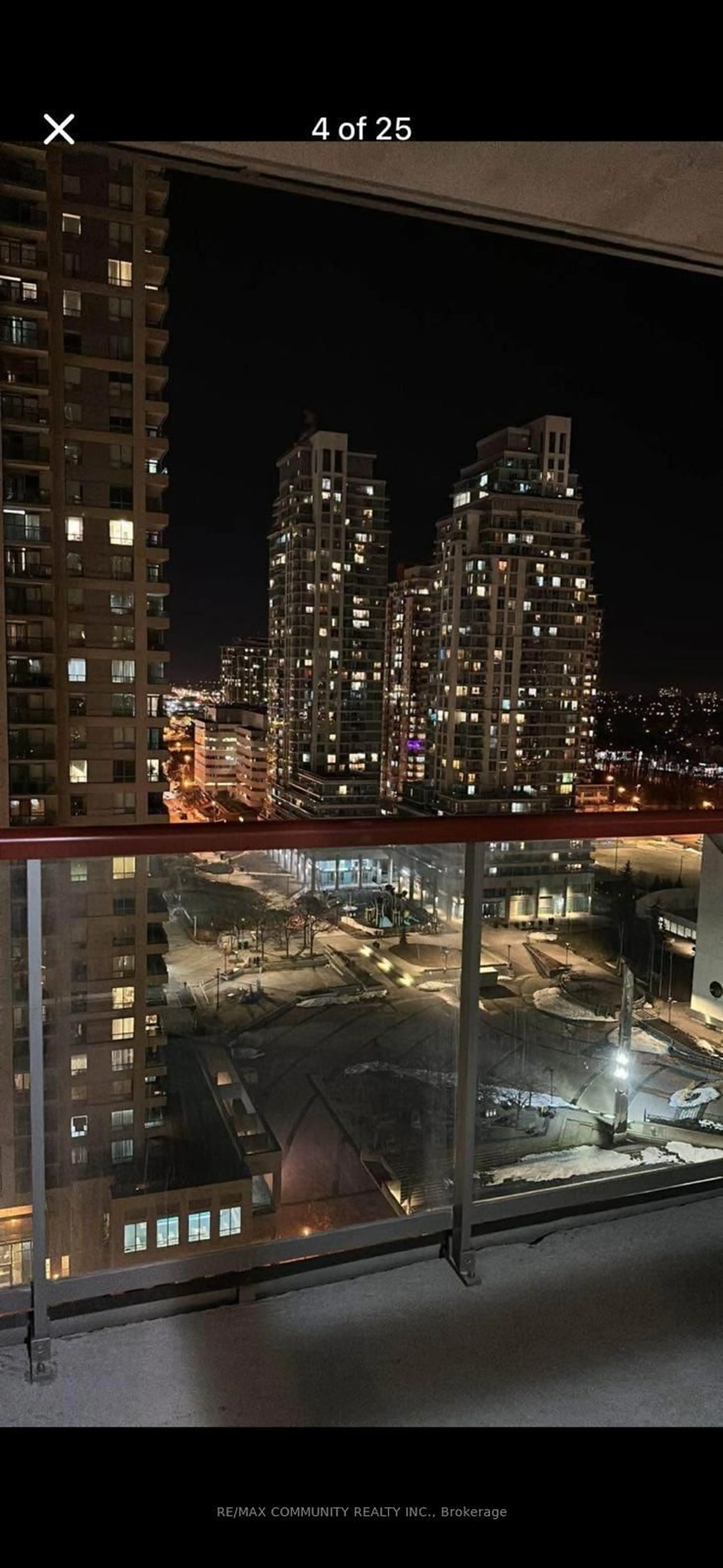 Balcony in the apartment, city buildings view from balcony for 50 Brian Harrison Way #1903, Toronto Ontario M1P 5J4