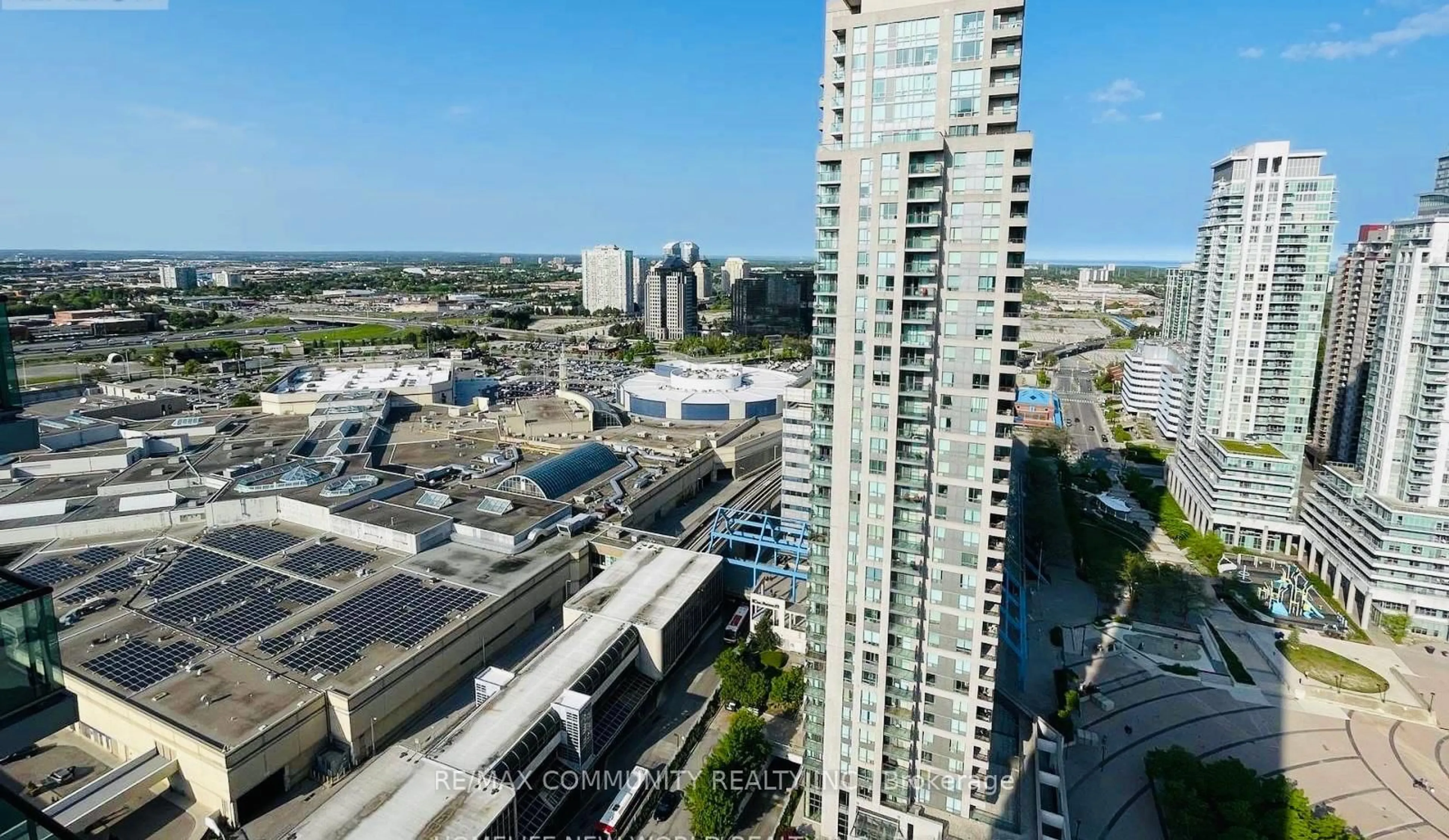 A pic from outside/outdoor area/front of a property/back of a property/a pic from drone, city buildings view from balcony for 50 Brian Harrison Way #1903, Toronto Ontario M1P 5J4