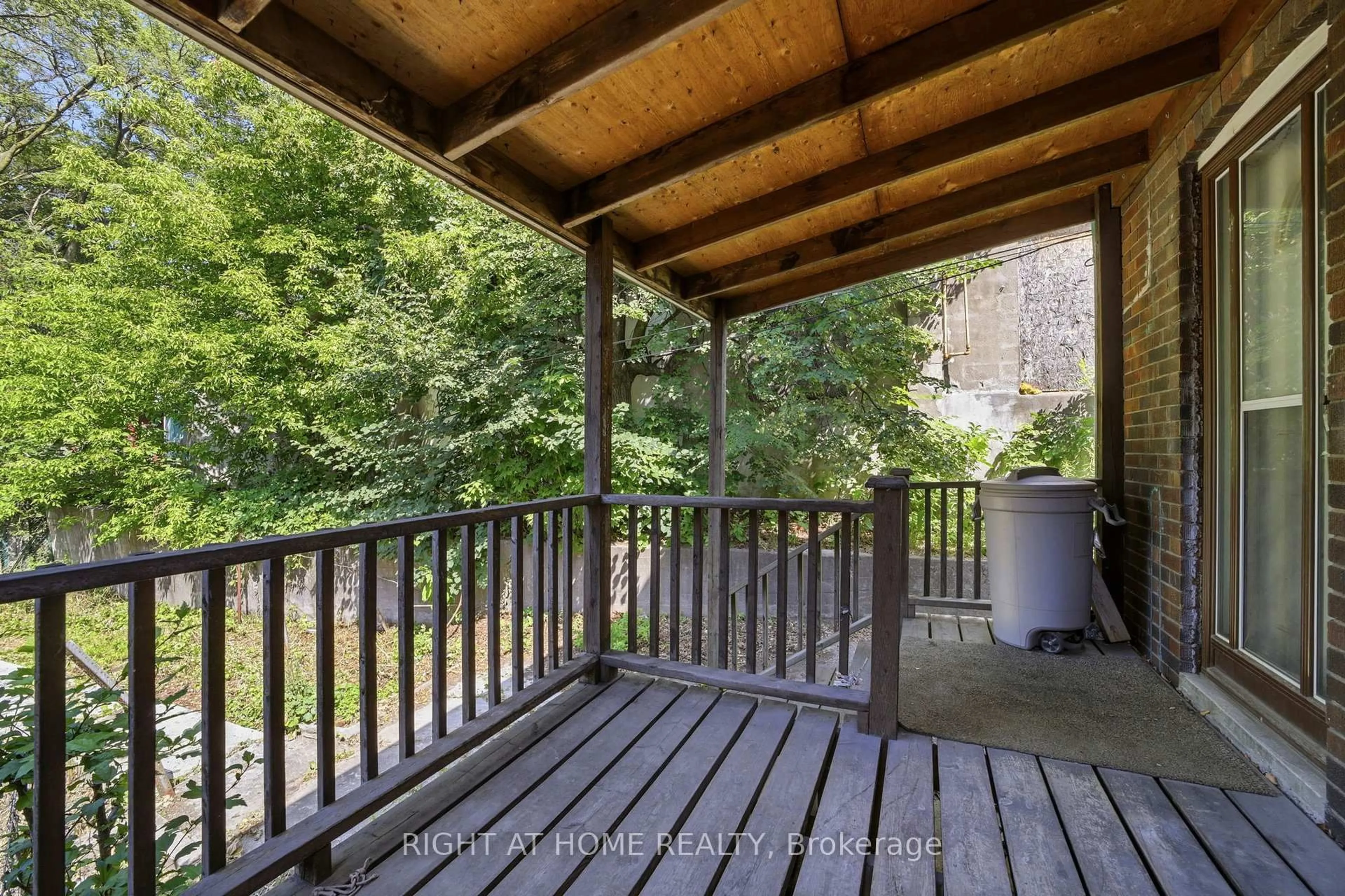 Patio, forest/trees view for 204 Highfield Rd, Toronto Ontario M4L 2V3