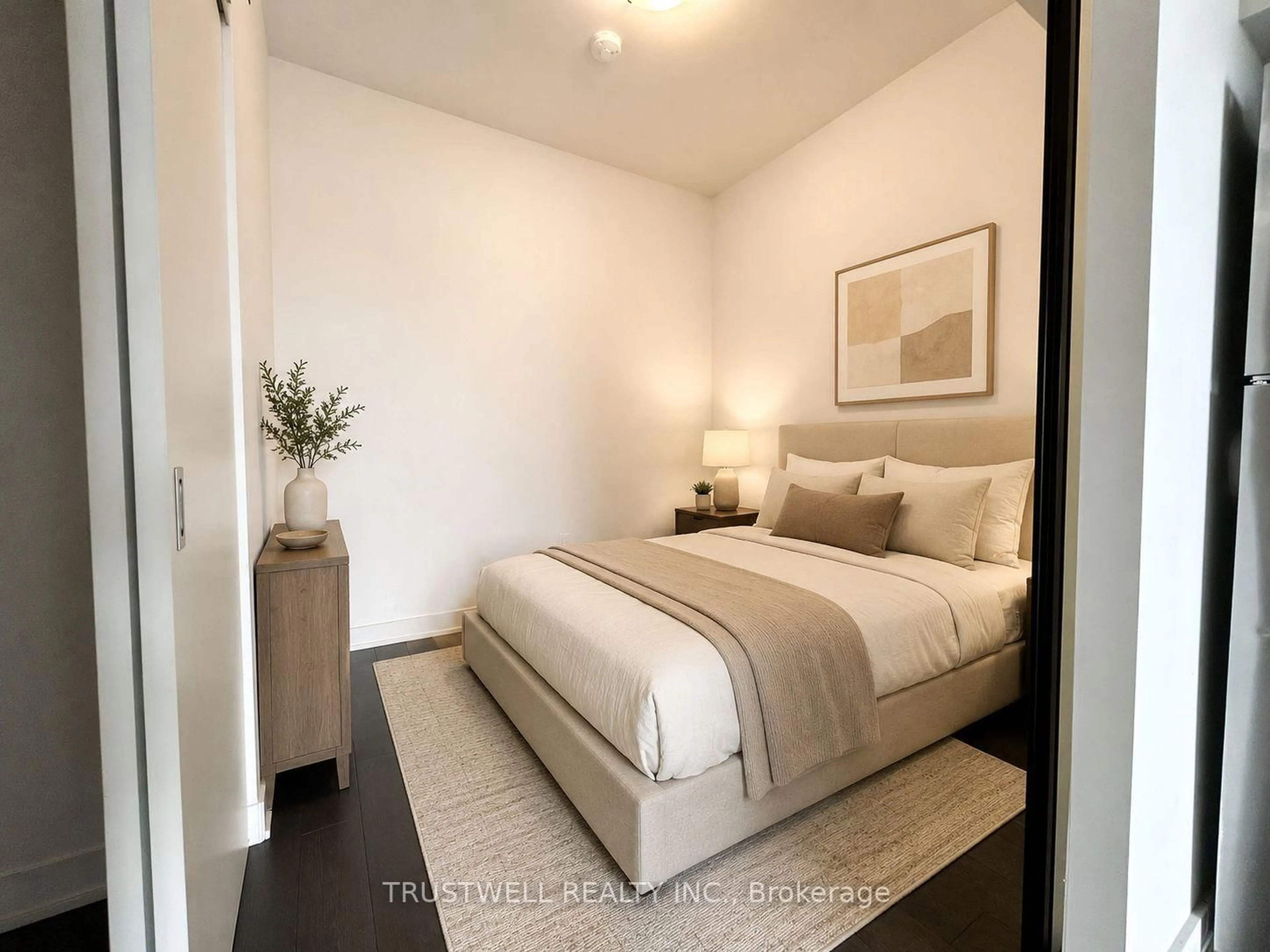 Bedroom with bed, unknown for 2799 Kingston Rd #308, Toronto Ontario M1M 1N1