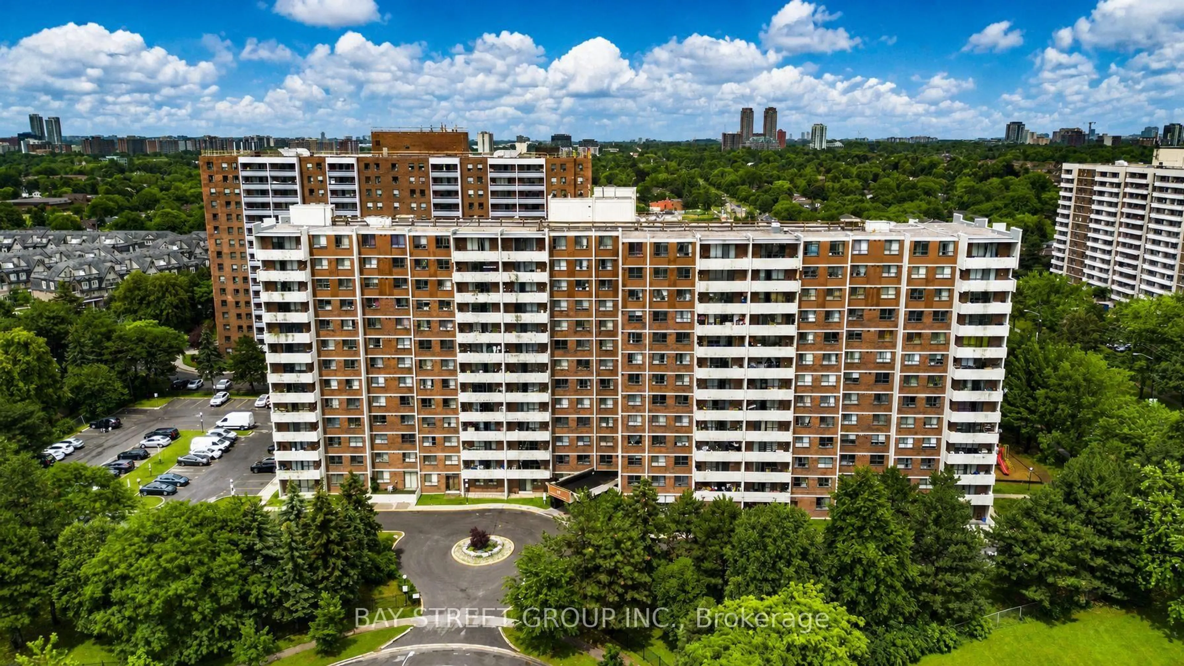 A pic from outside/outdoor area/front of a property/back of a property/a pic from drone, city buildings view from balcony for 10 Stonehill Crt #1207, Toronto Ontario M1W 2X8