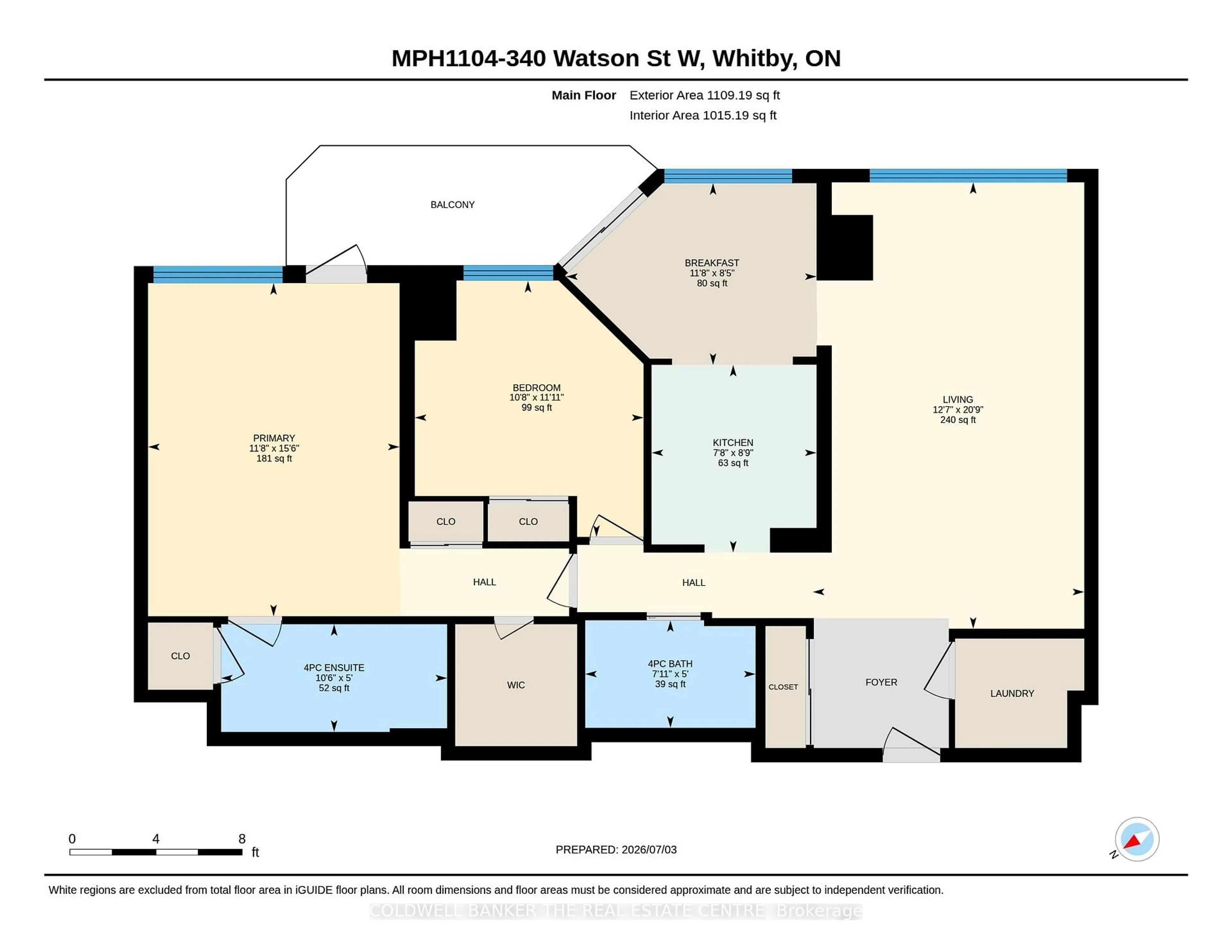 Floor plan for 340 Watson St #MPH04, Whitby Ontario L1N 9G1
