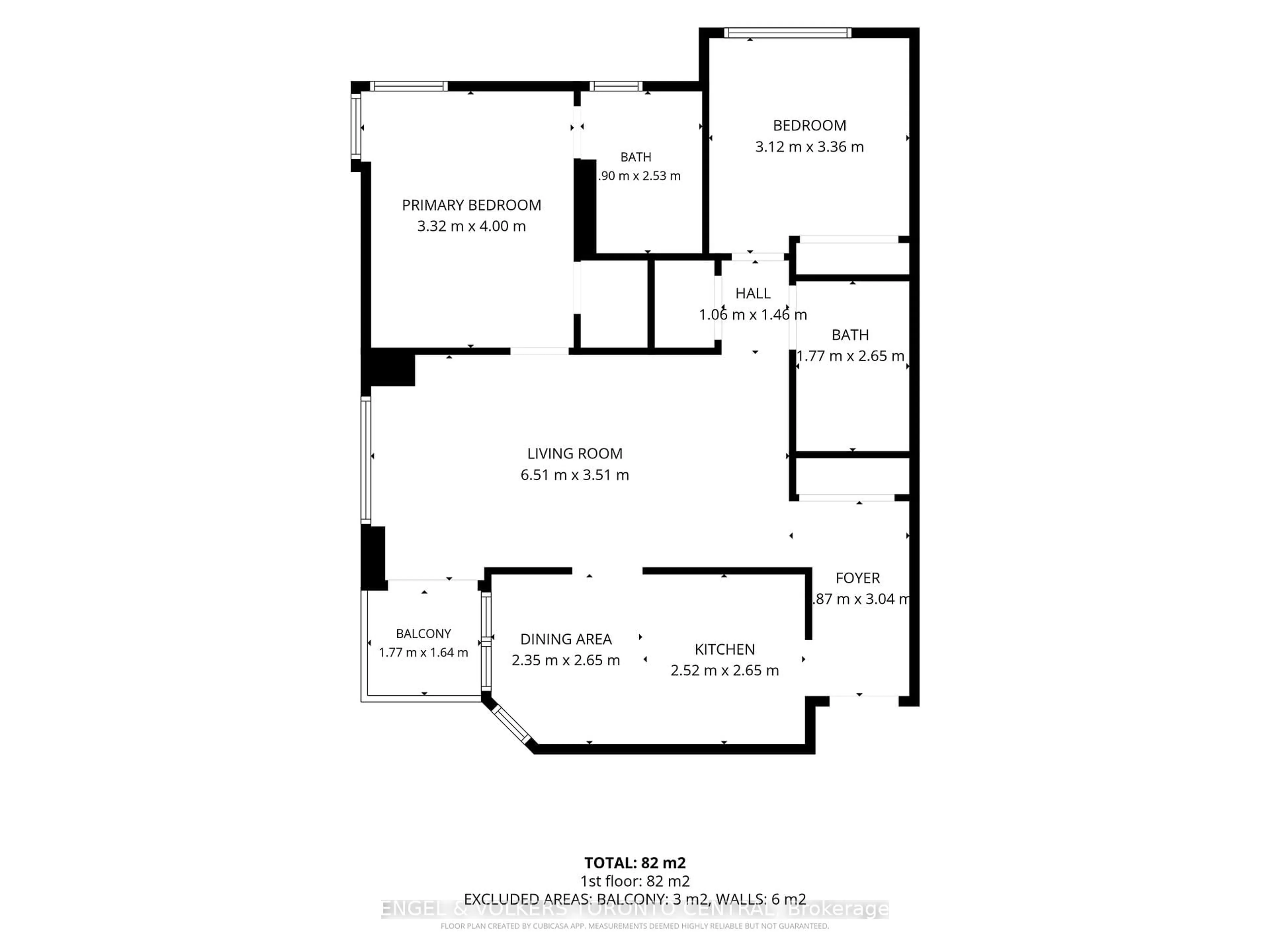 Floor plan for 61 Town Centre Crt #1603, Toronto Ontario M1P 5C5
