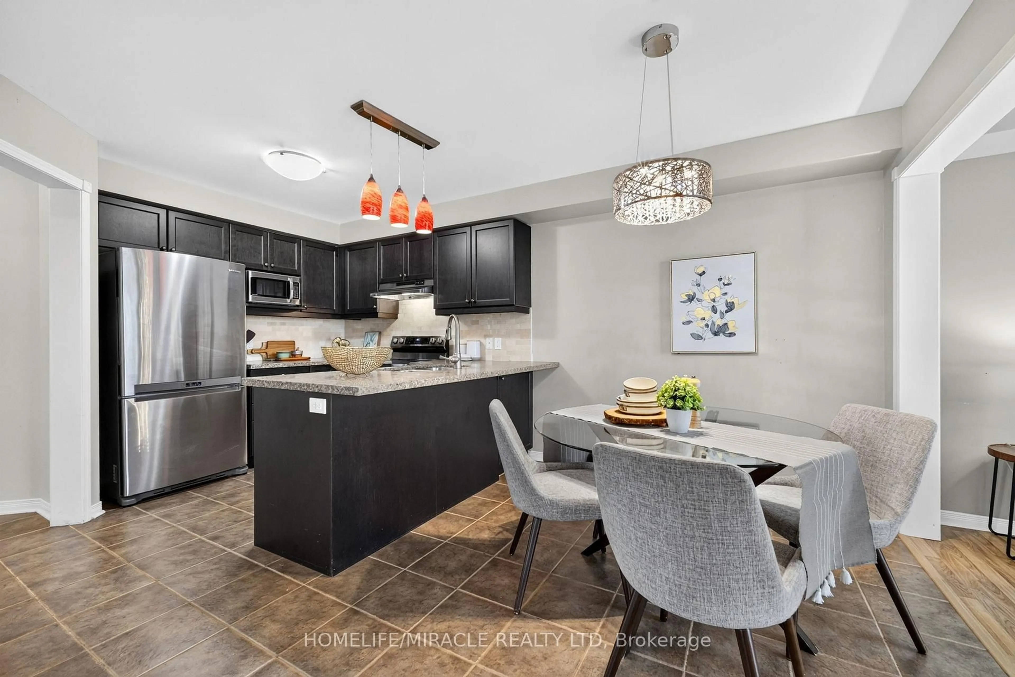 Open concept kitchen, ceramic/tile floor for 1306 Whitelaw Ave, Oshawa Ontario L1K 0M6
