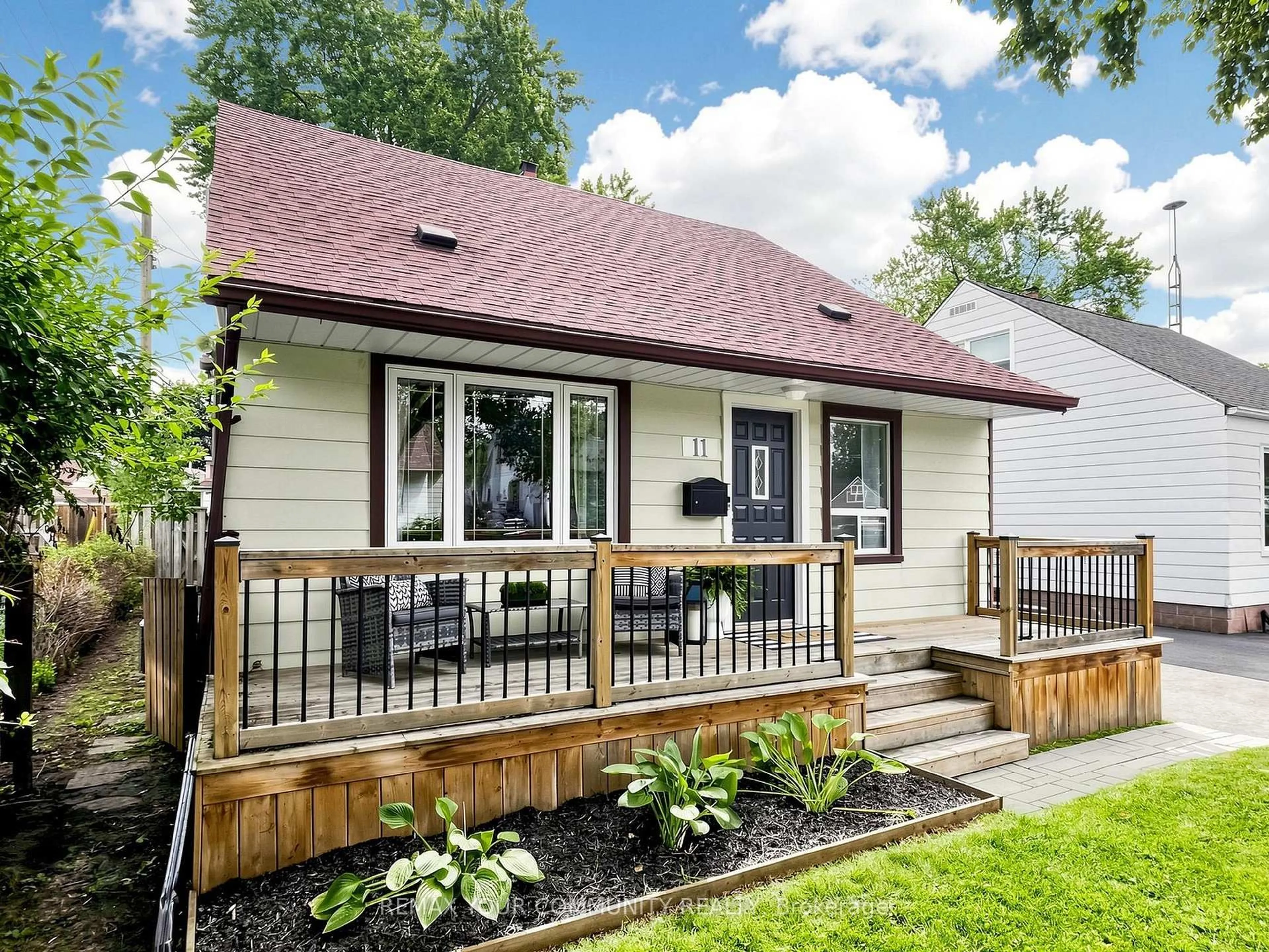 Home with vinyl exterior material, street for 11 Nelson Ave, Ajax Ontario L1S 1Z4