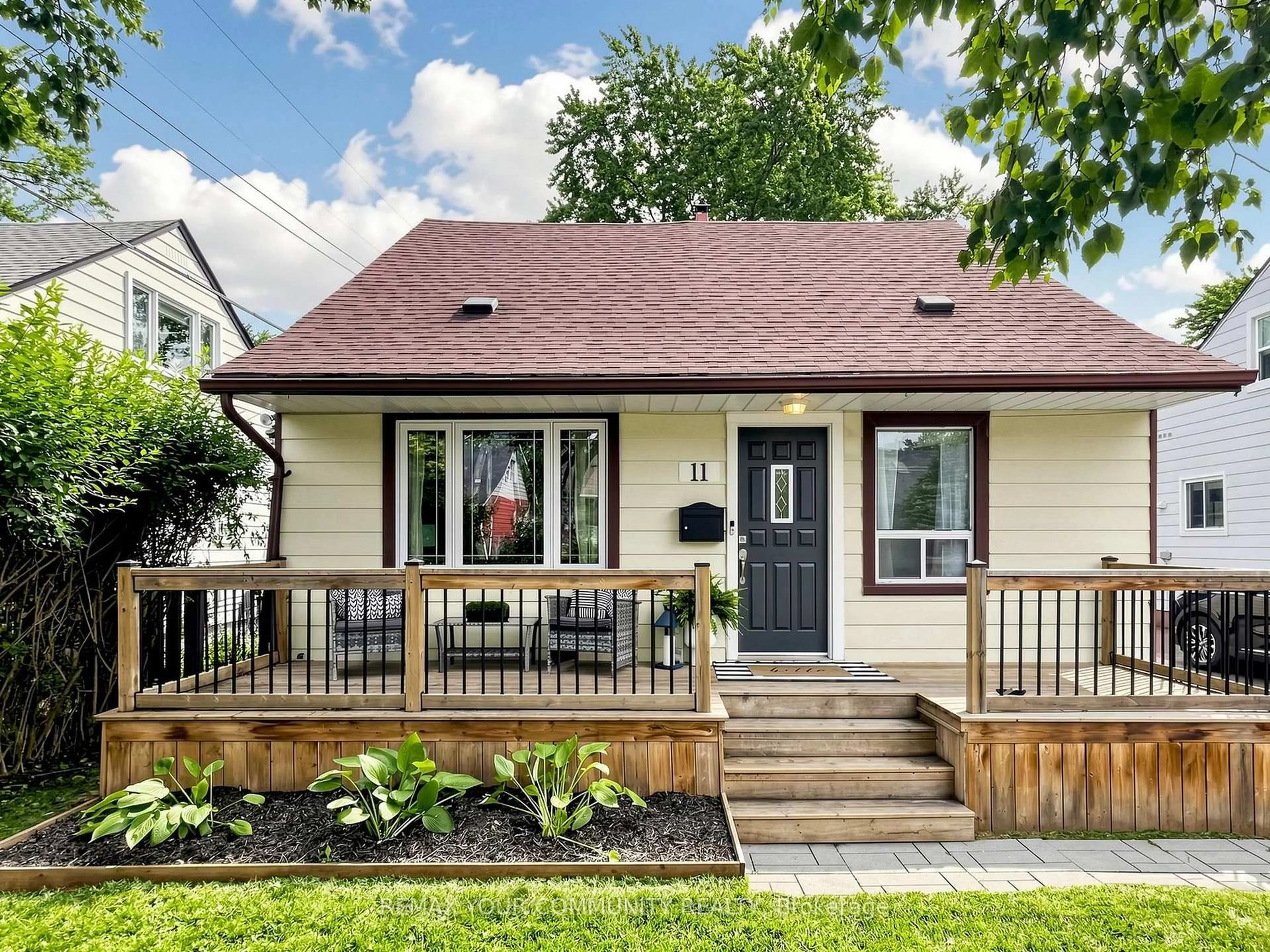 Home with vinyl exterior material, street for 11 Nelson Ave, Ajax Ontario L1S 1Z4