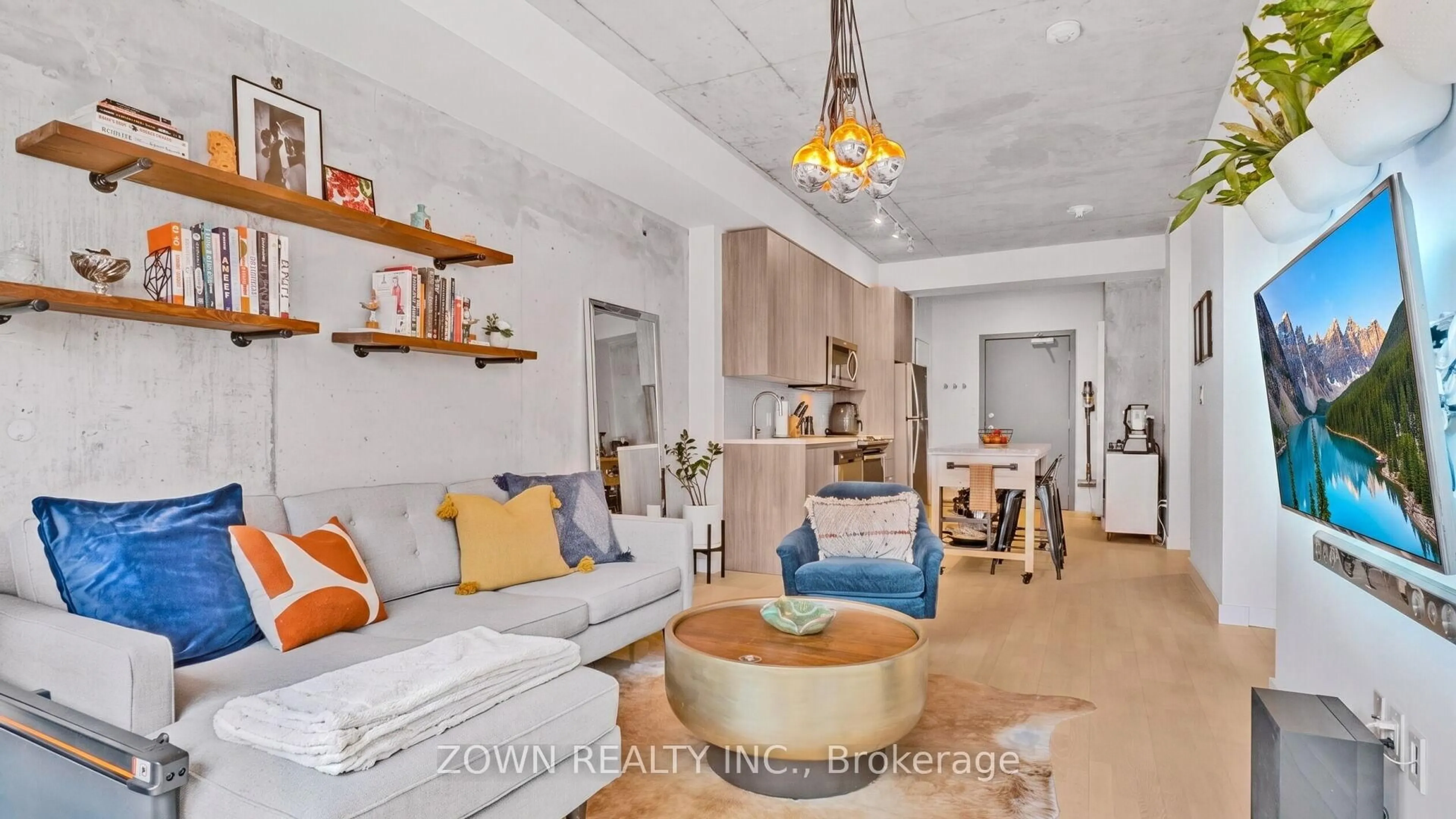 Living room with furniture, unknown for 246 Logan Ave #222, Toronto Ontario M4M 0E9