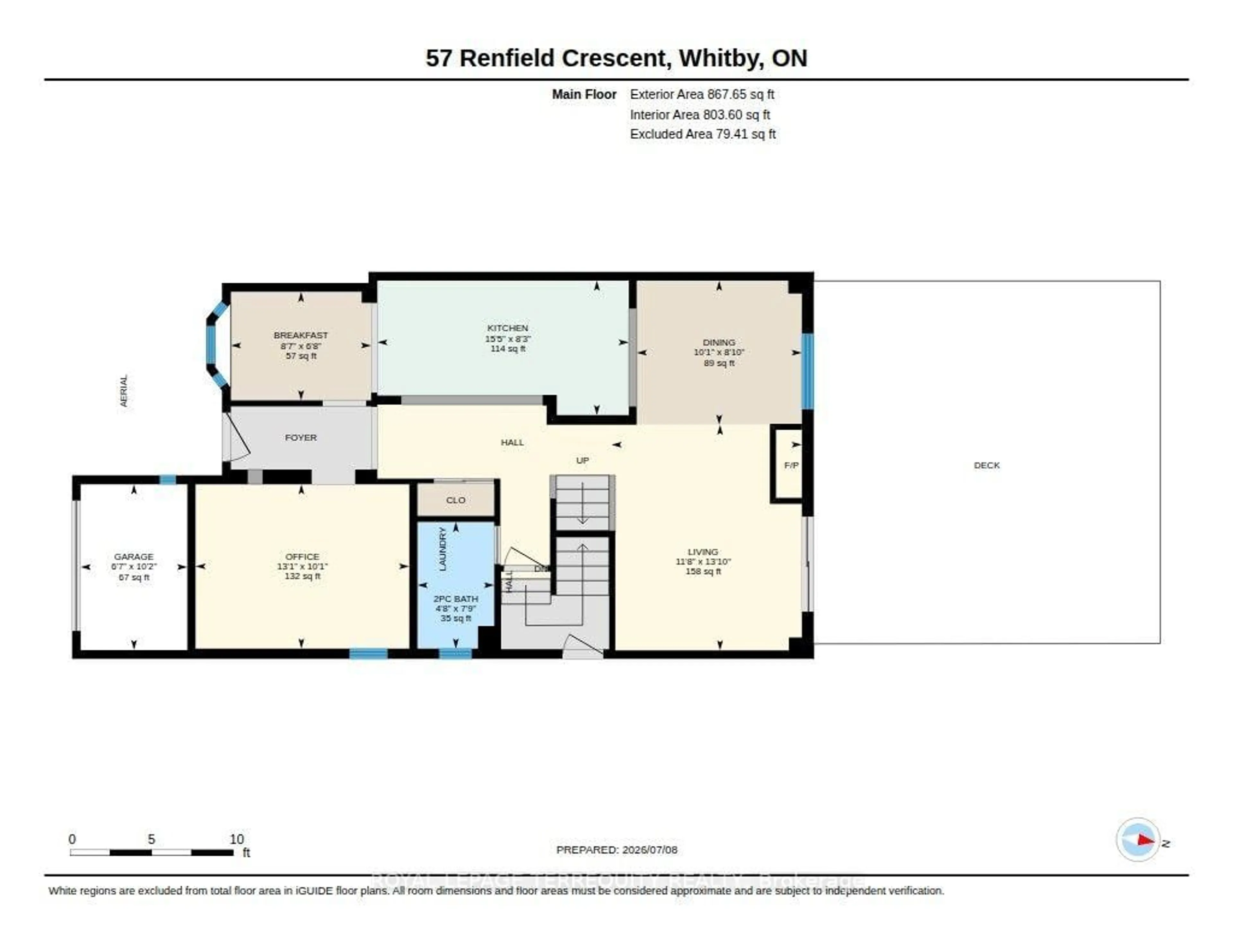 Floor plan for 57 Renfield Cres, Whitby Ontario L1P 1B2