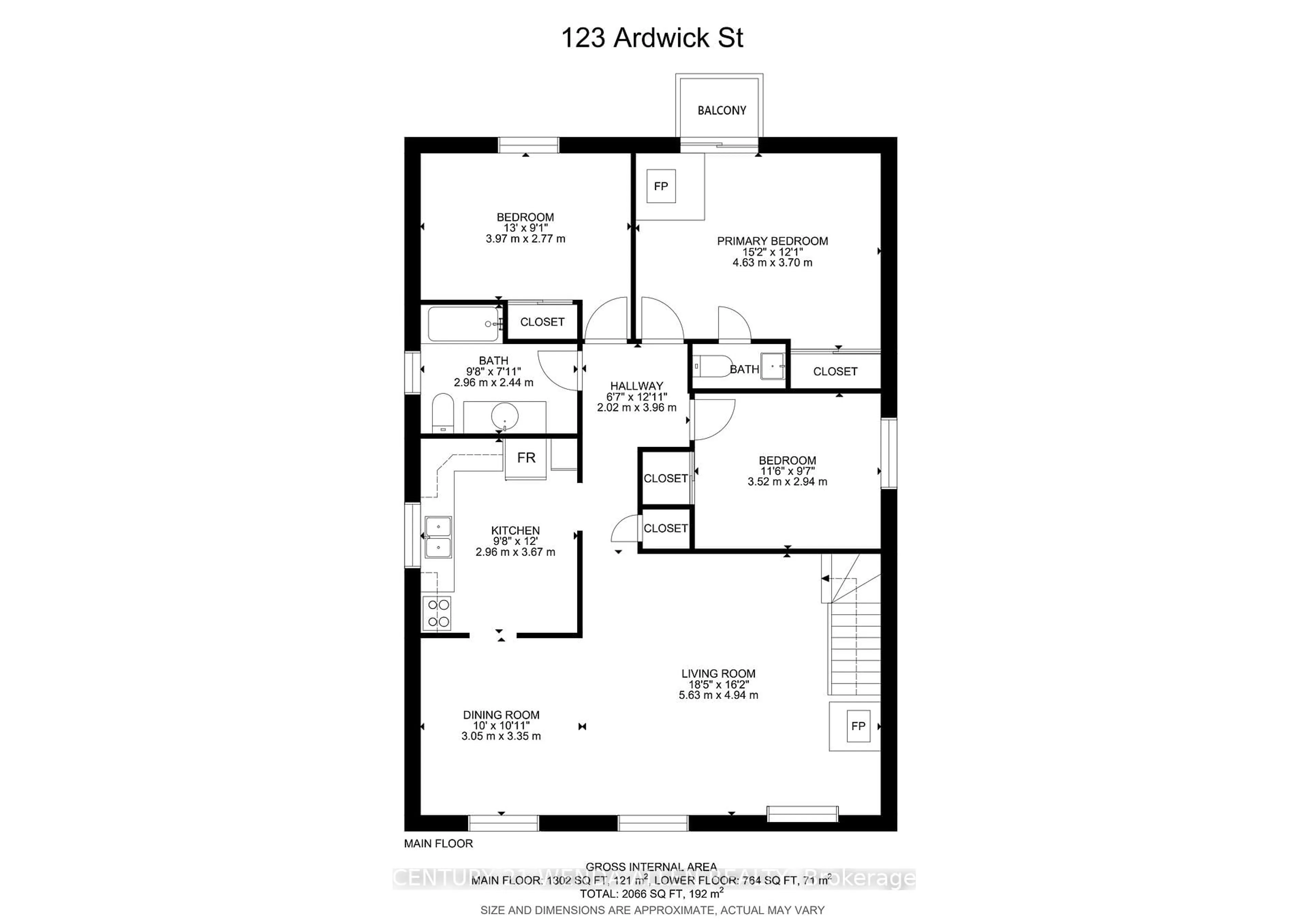 Floor plan for 123 Ardwick St, Whitby Ontario L1N 8A2