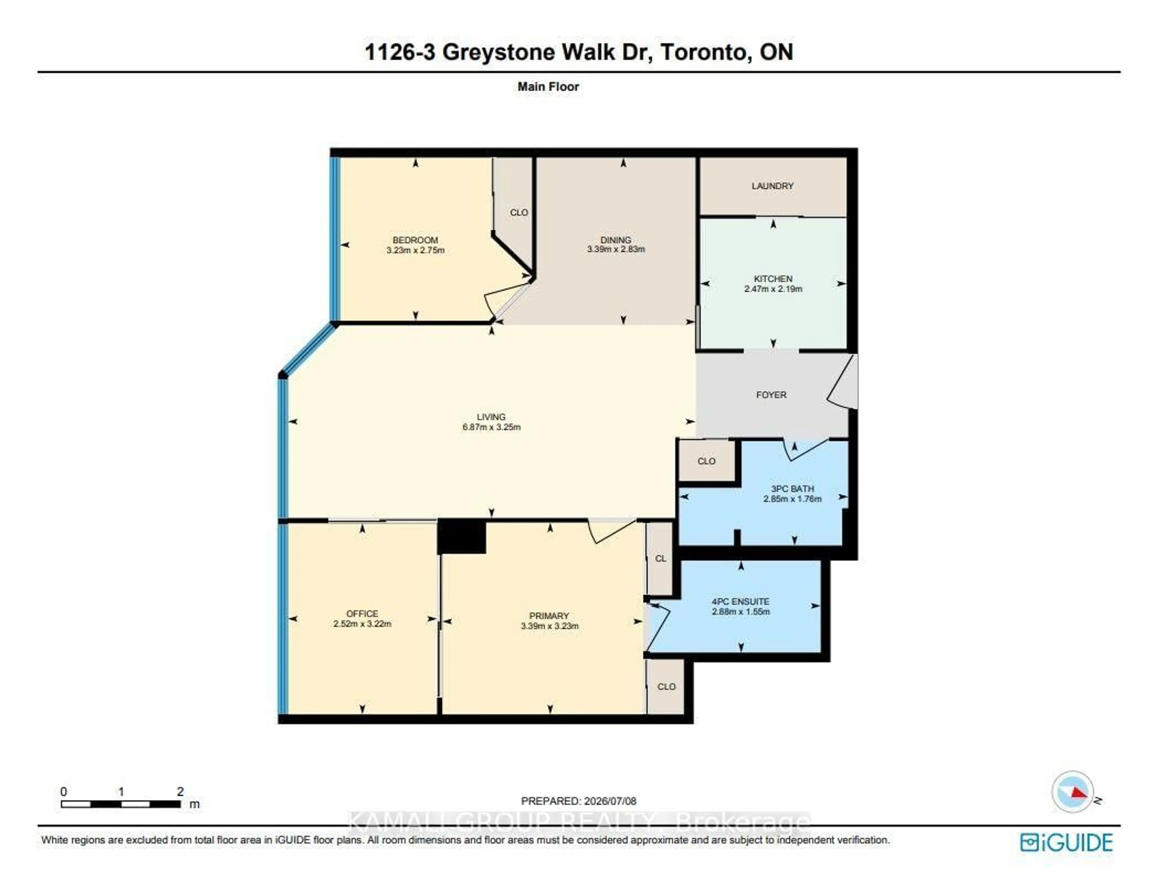 Floor plan for 3 Greystone Walk Dr #1126, Toronto Ontario M1K 5J4
