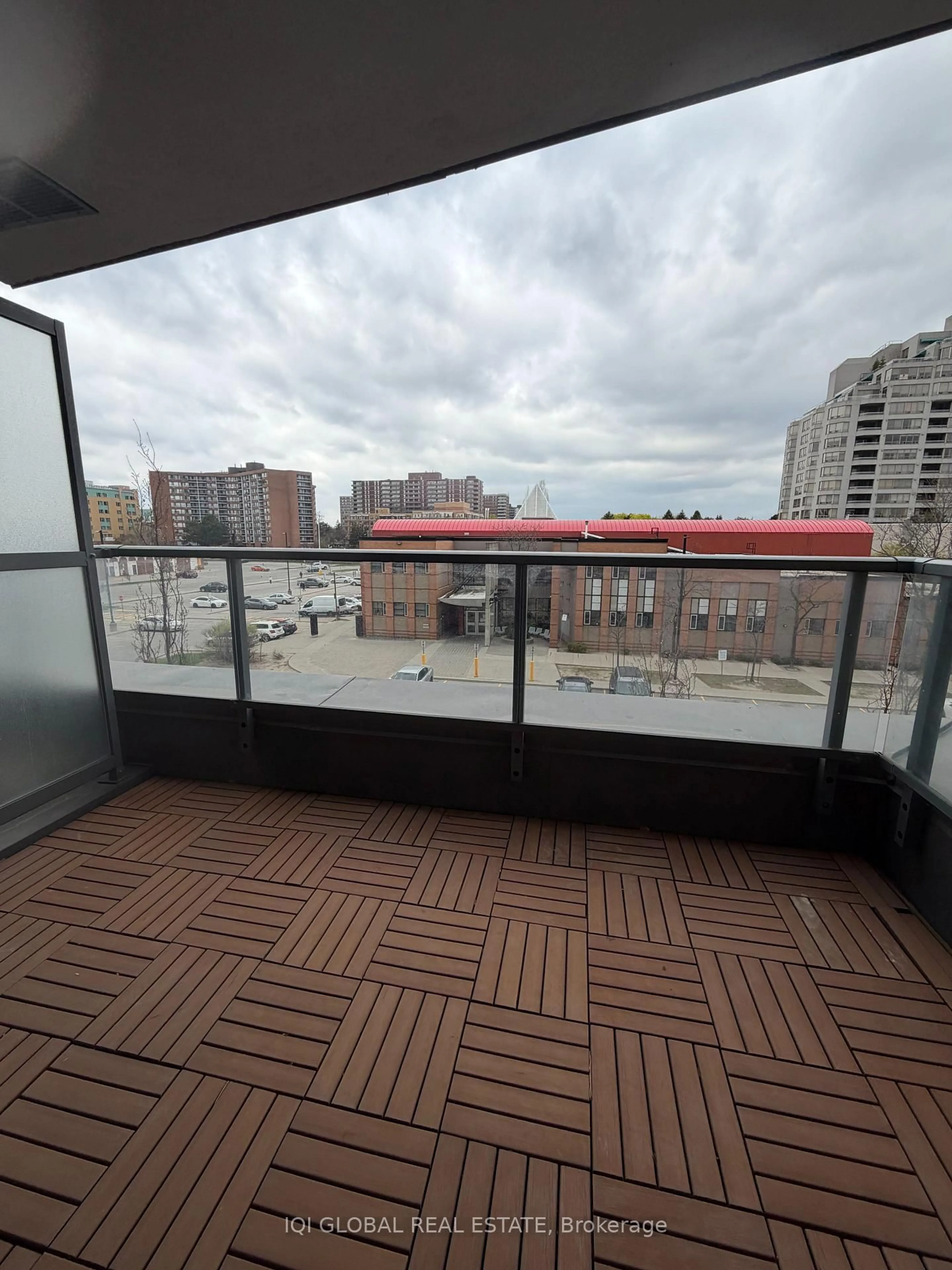 Balcony in the apartment, city buildings view from balcony for 185 Bonis Ave #310, Toronto Ontario M1T 0A4