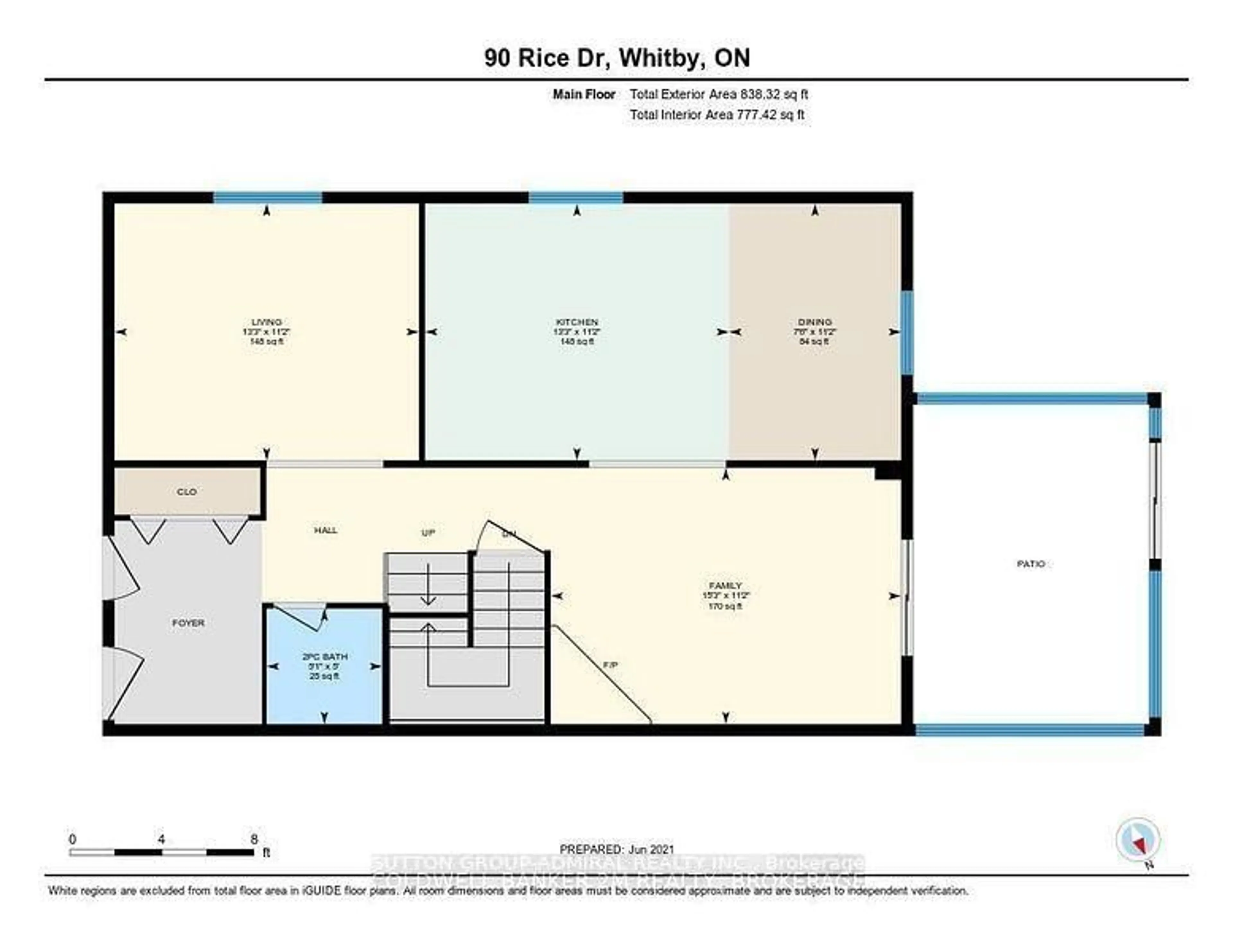 Floor plan for 90 Rice Dr, Whitby Ontario L1N 7Y3