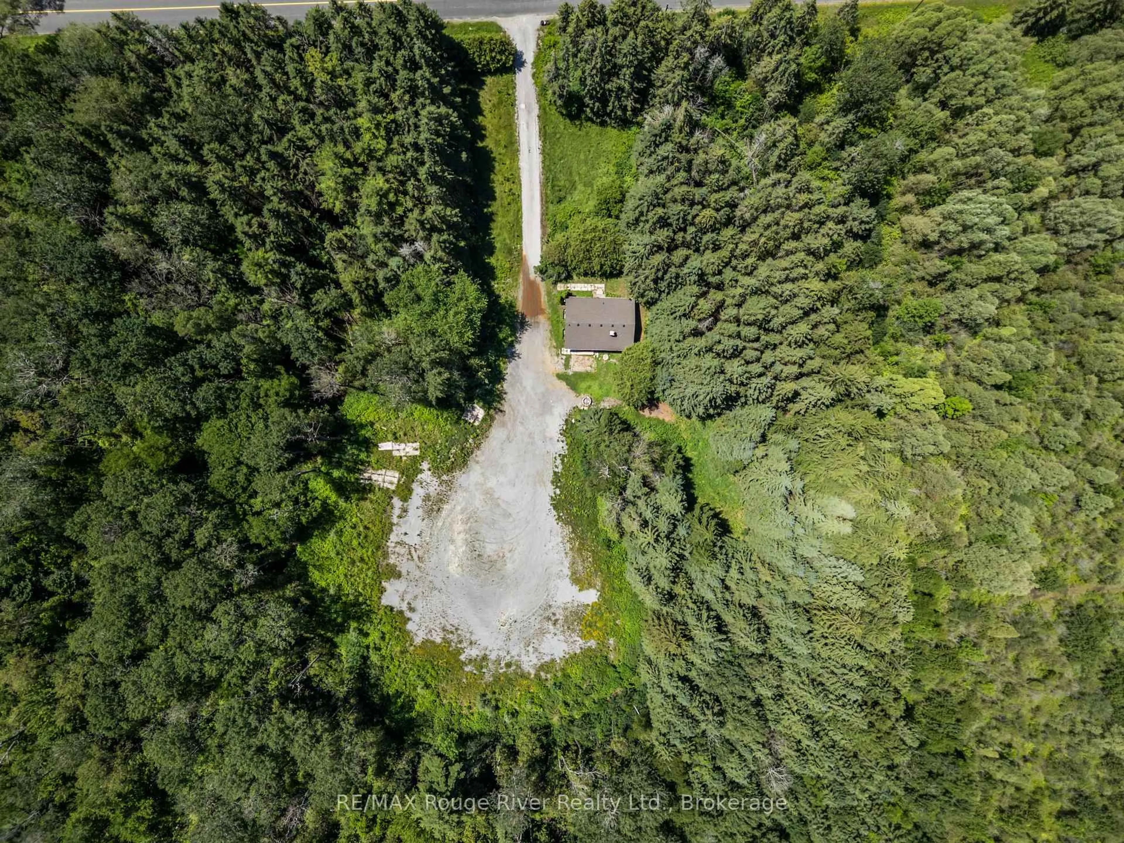 A pic from outside/outdoor area/front of a property/back of a property/a pic from drone, forest/trees view for 3403 Holt Rd, Clarington Ontario L1C 6H3