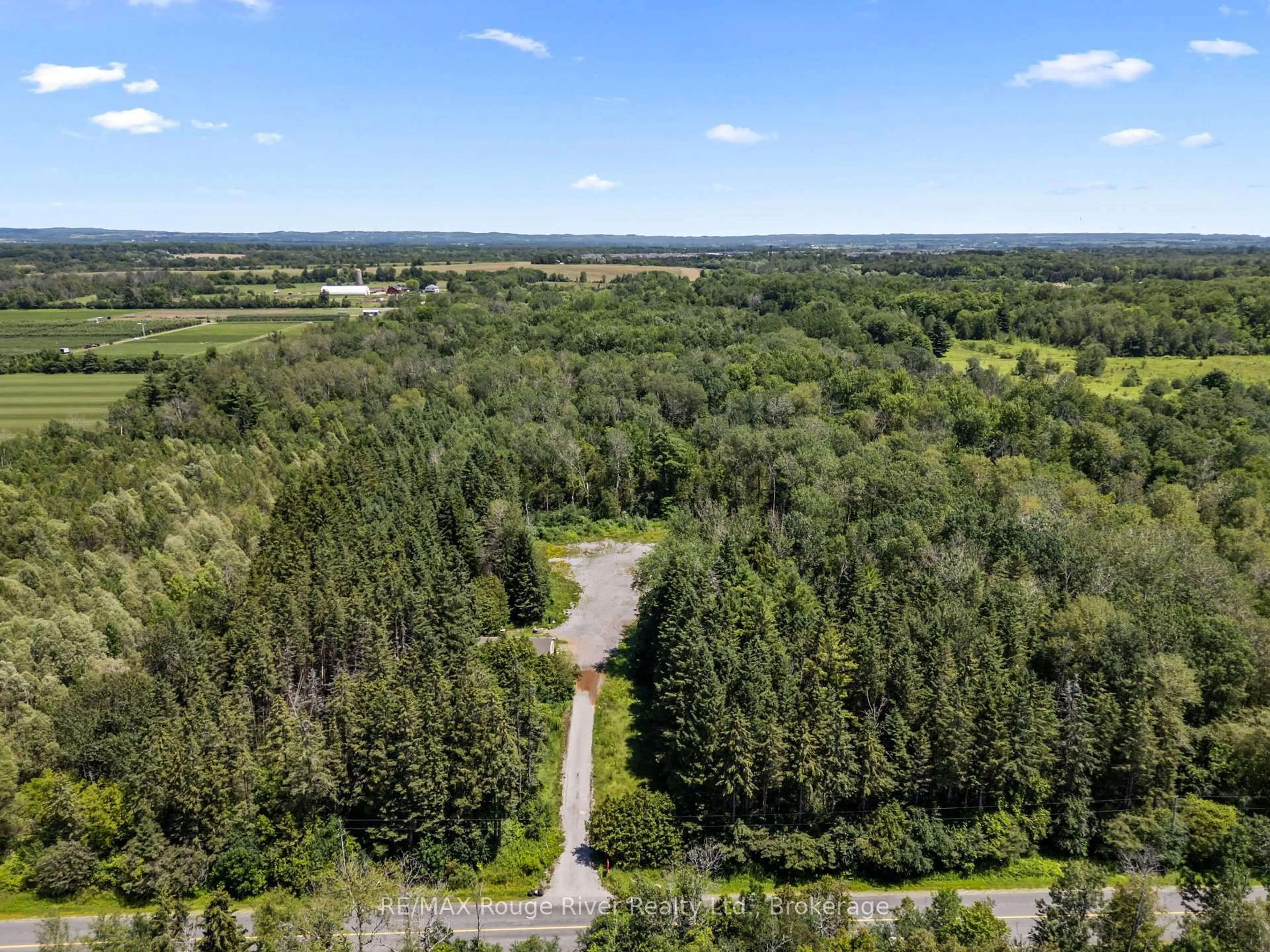 A pic from outside/outdoor area/front of a property/back of a property/a pic from drone, forest/trees view for 3403 Holt Rd, Clarington Ontario L1C 6H3