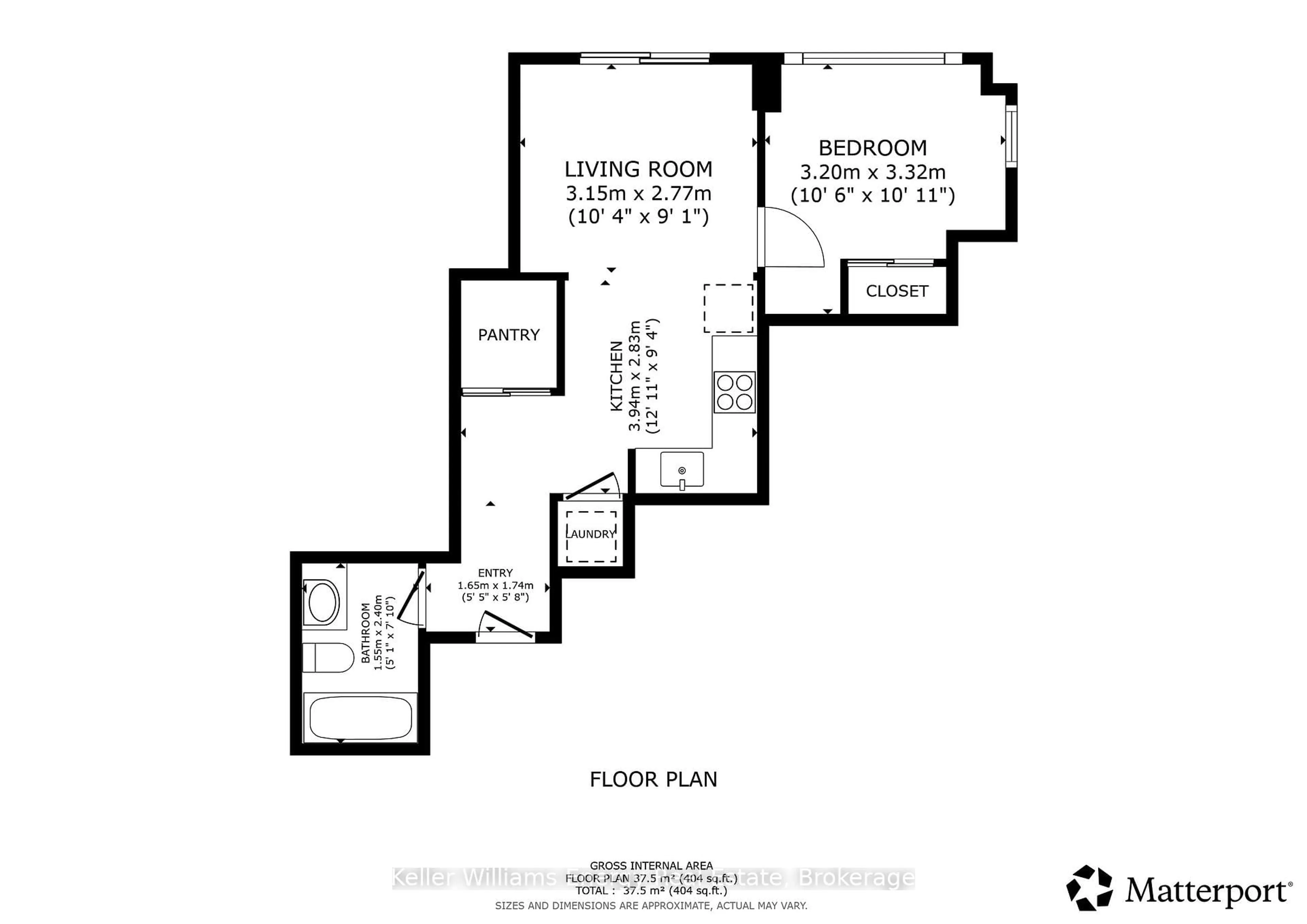 Floor plan for 2550 Simcoe St #405, Oshawa Ontario L1L 0R5