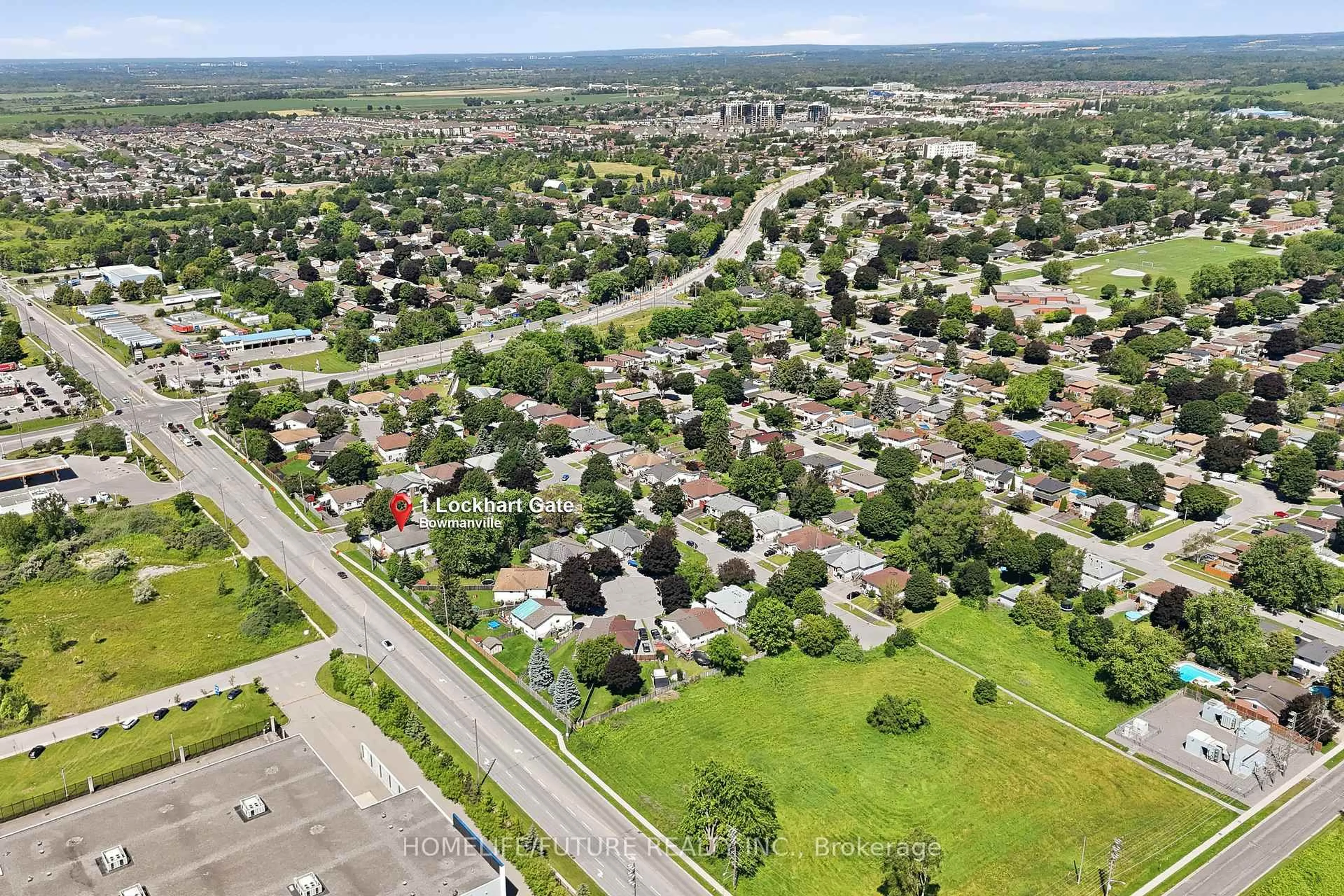 A pic from outside/outdoor area/front of a property/back of a property/a pic from drone, street for 1 Lockhart Gate, Clarington Ontario L1C 4K9