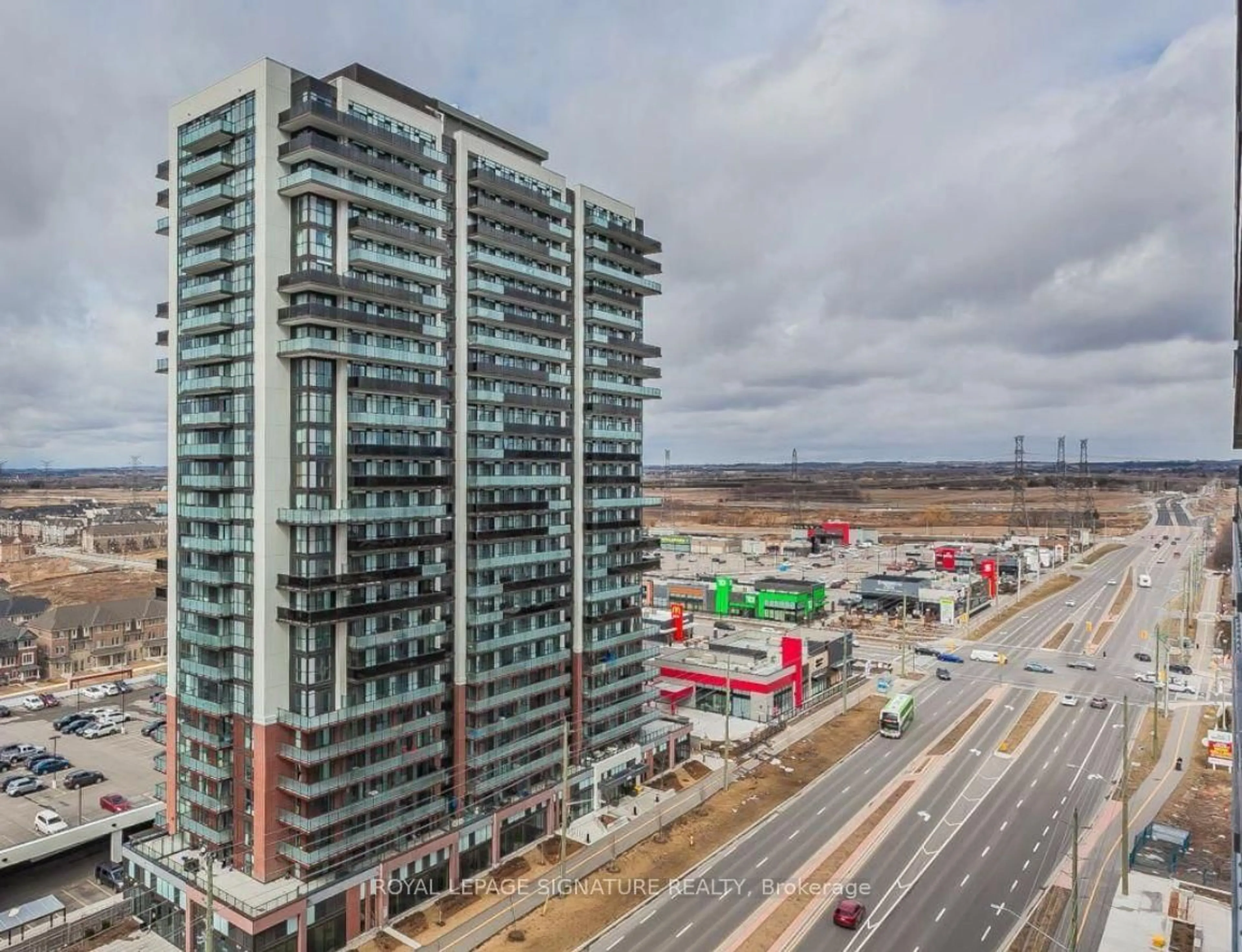 A pic from outside/outdoor area/front of a property/back of a property/a pic from drone, city buildings view from balcony for 2545 Simcoe St #2309, Oshawa Ontario L1L 0W3