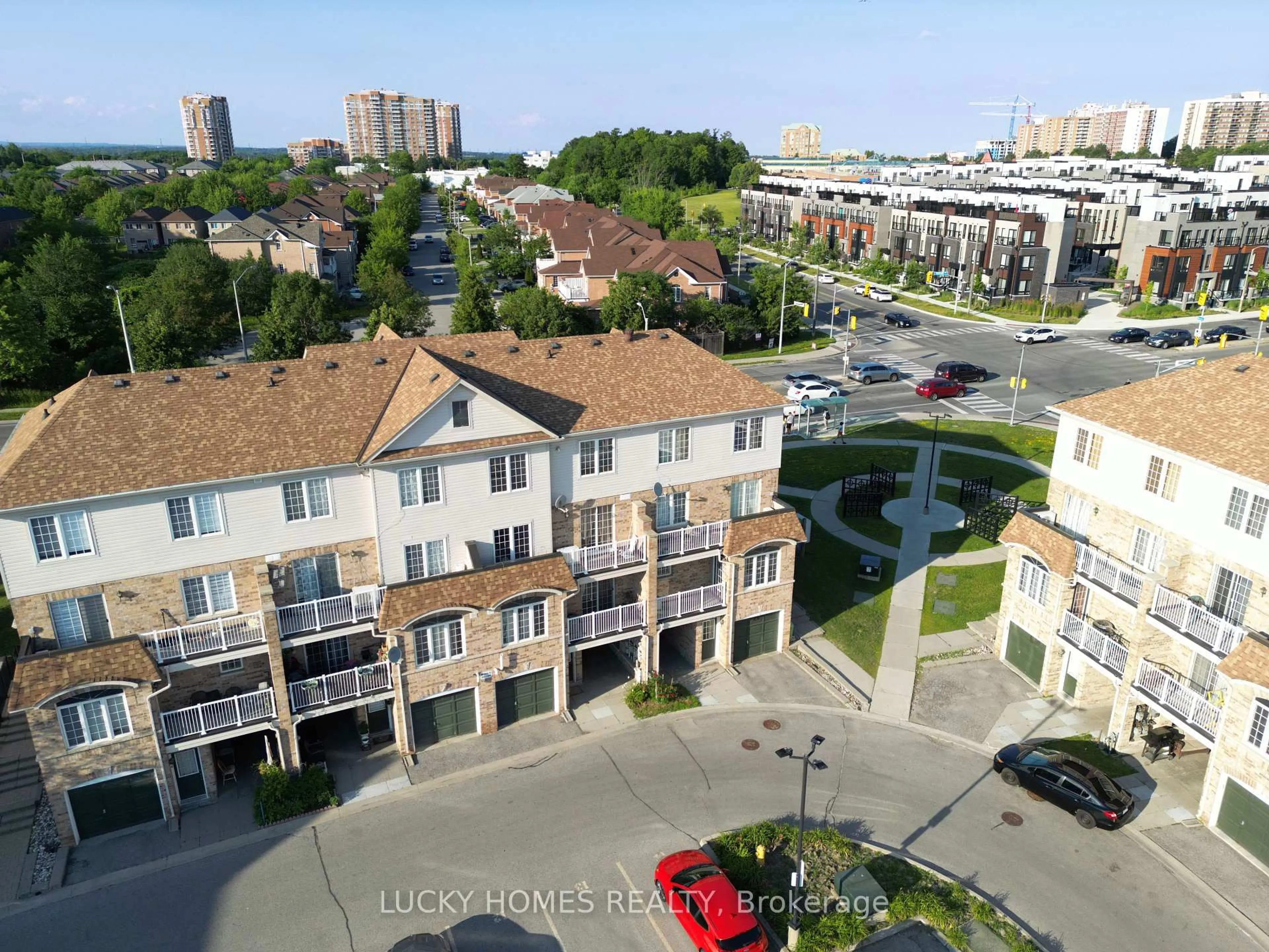 A pic from outside/outdoor area/front of a property/back of a property/a pic from drone, city buildings view from balcony for 200 Mclevin Ave #96, Toronto Ontario M1B 6C6