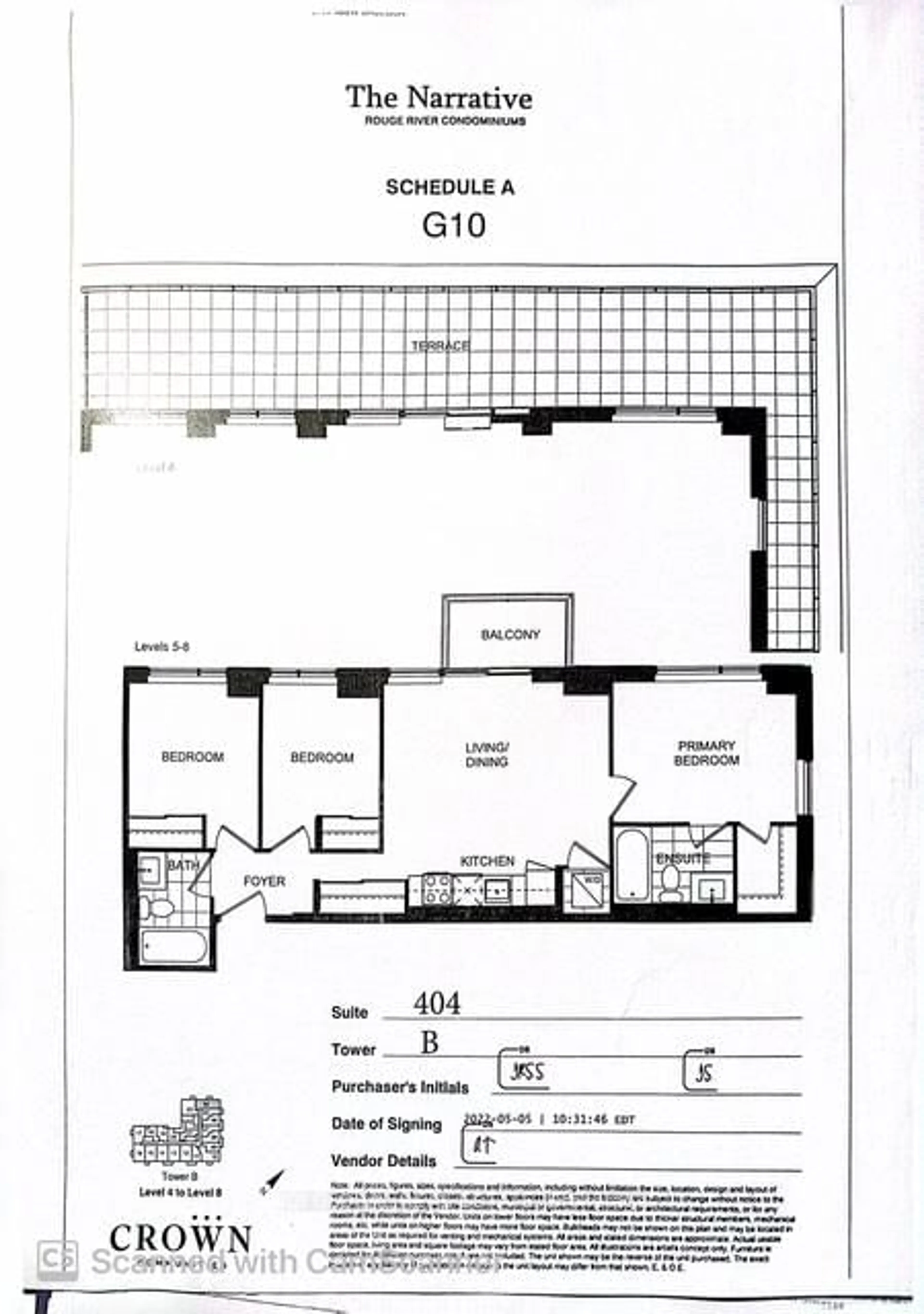 Floor plan for 7437 Kingston Rd #404B, Toronto Ontario M1B 0G1