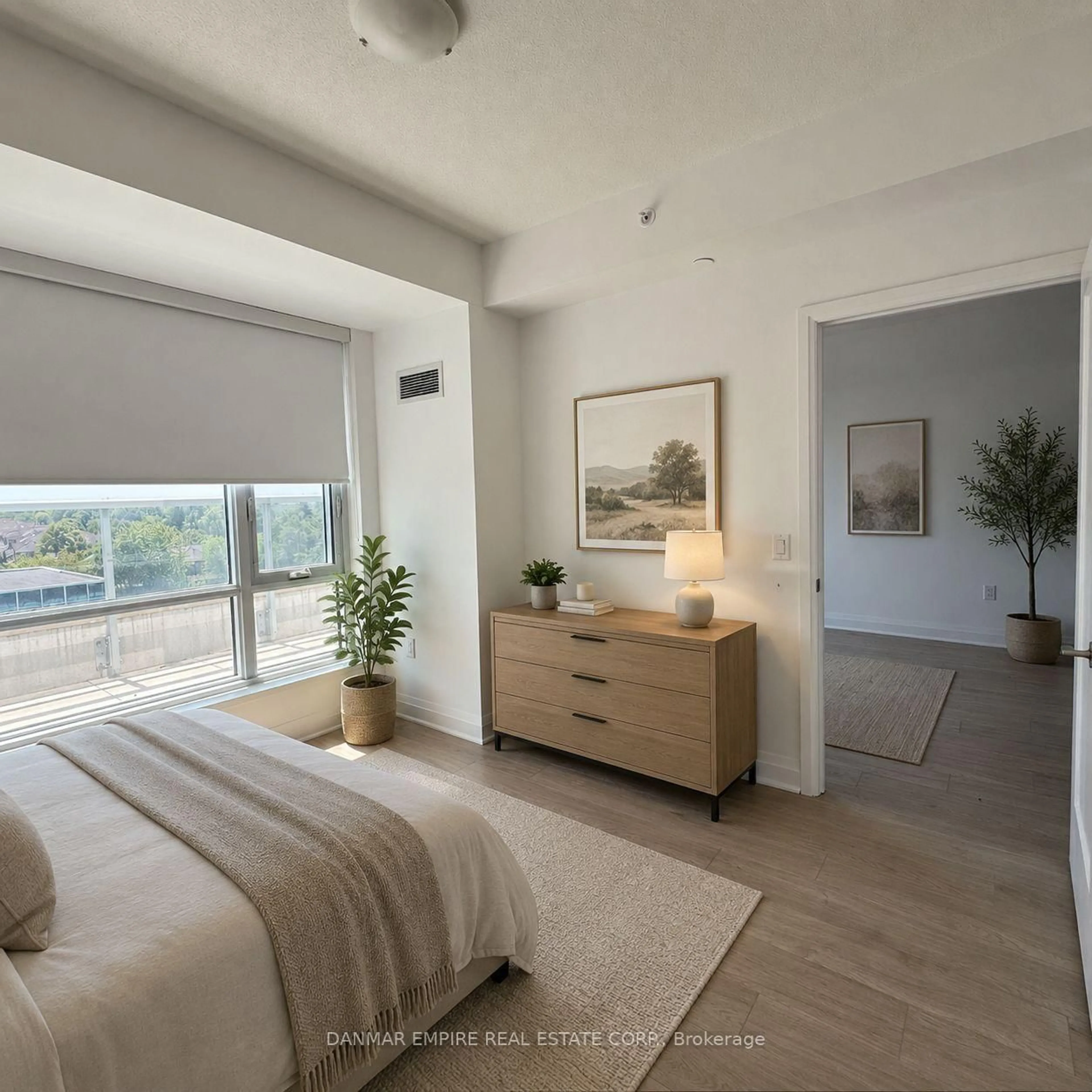 Bedroom with bed, unknown for 3220 Sheppard Ave #513, Toronto Ontario M1T 0B7