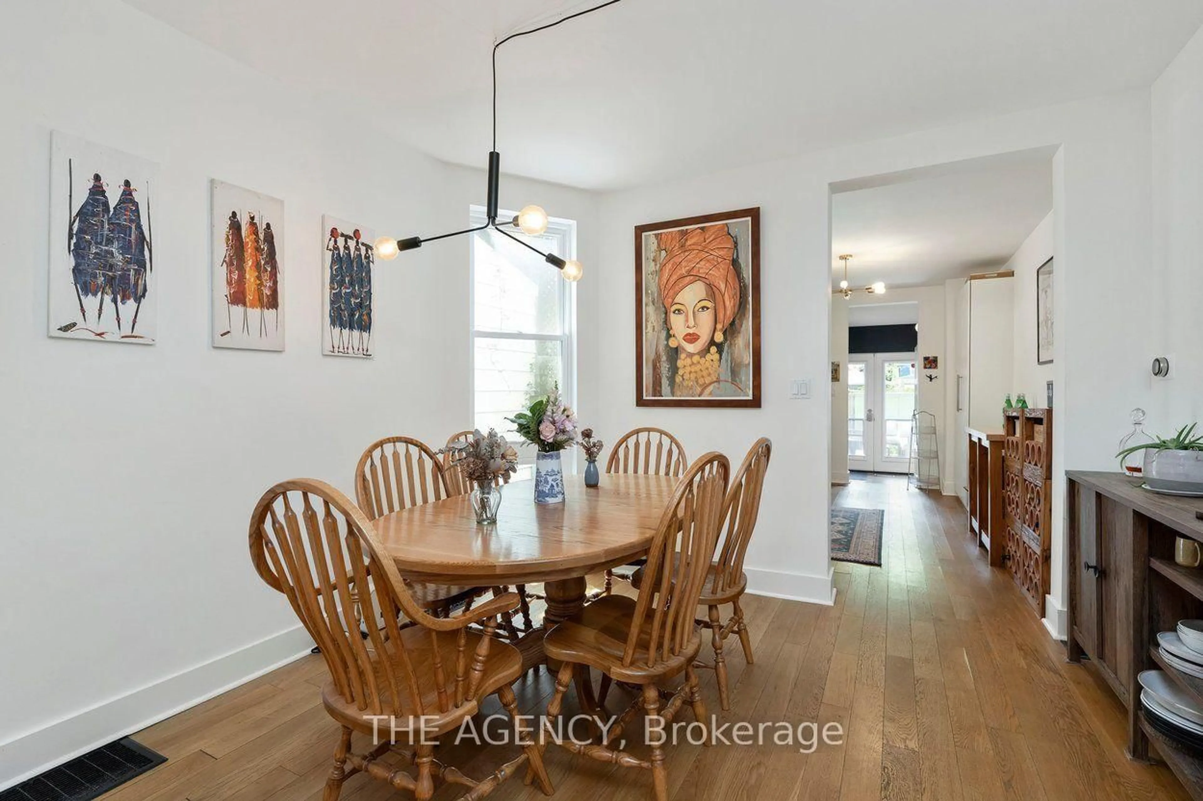 Dining room, wood/laminate floor for 110 Hastings Ave, Toronto Ontario M4L 2L2