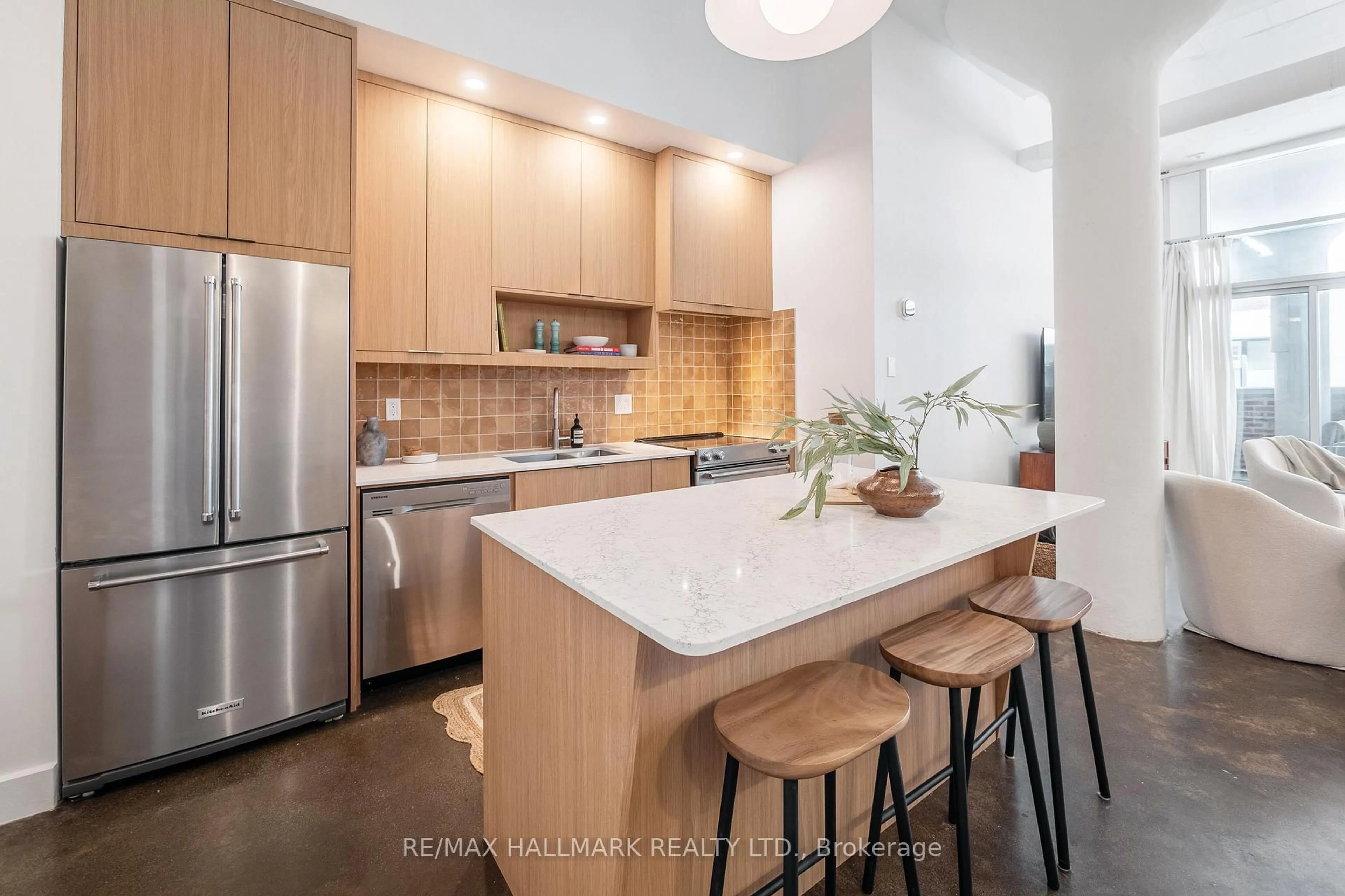 Open concept kitchen, unknown for 233 Carlaw Ave #406, Toronto Ontario M4M 3N6