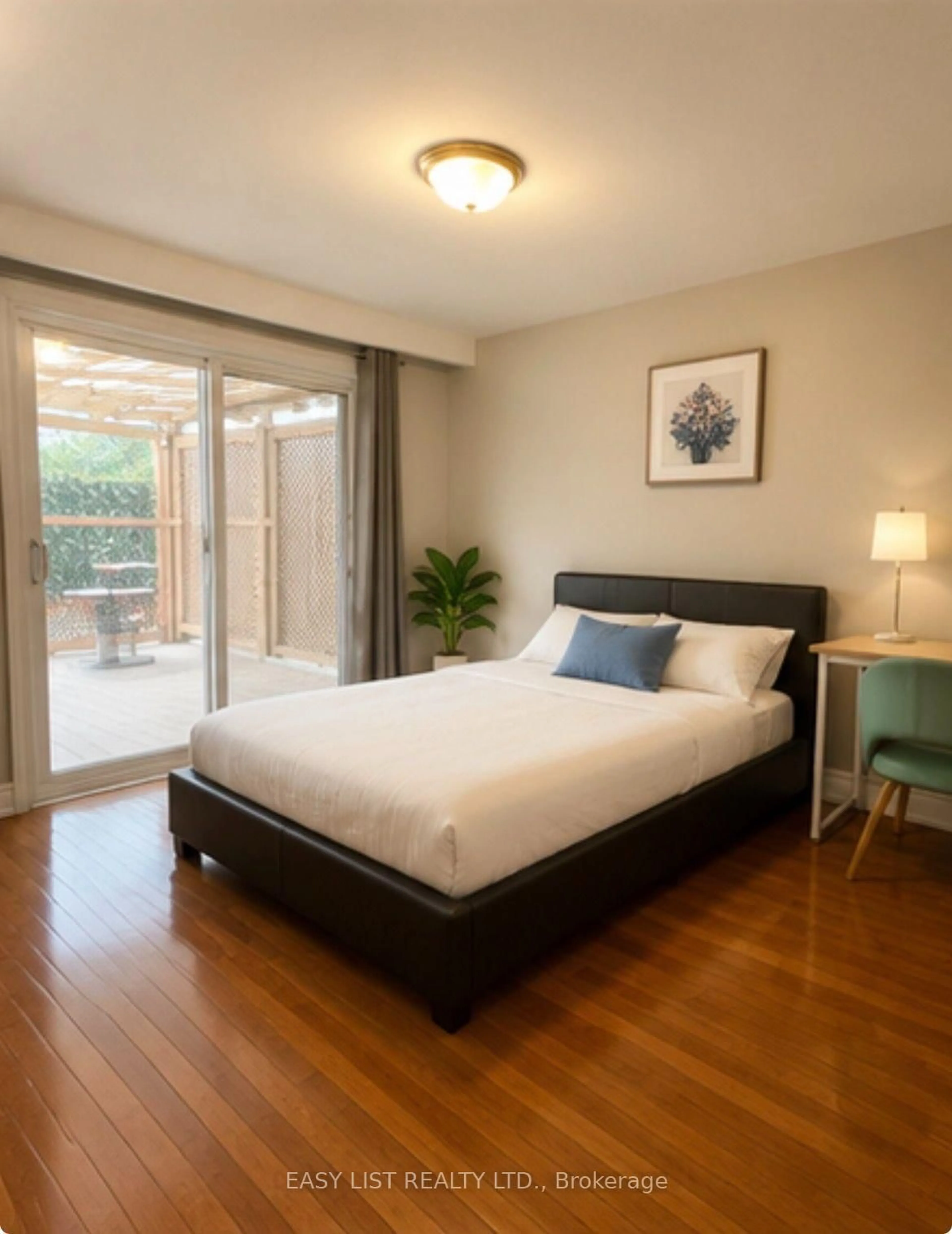 Bedroom with bed, wood/laminate floor for 15 Summerglade Dr, Toronto Ontario M1S 1W8