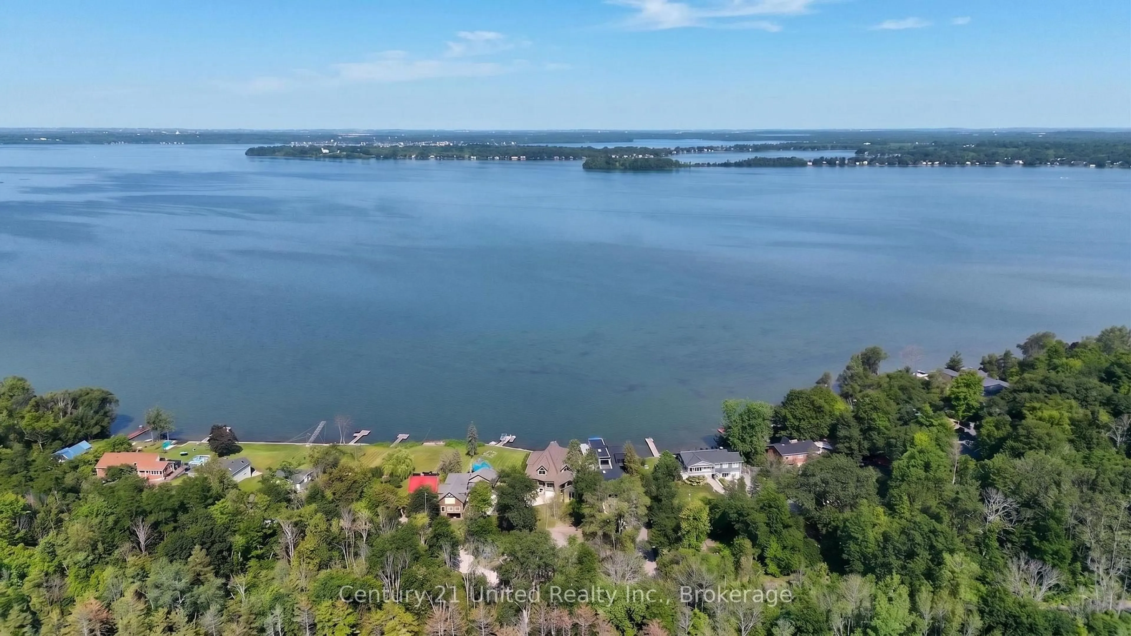 A pic from outside/outdoor area/front of a property/back of a property/a pic from drone, water/lake/river/ocean view for 19600 St Christophers Beach Road Lane, Scugog Ontario L0B 1L0
