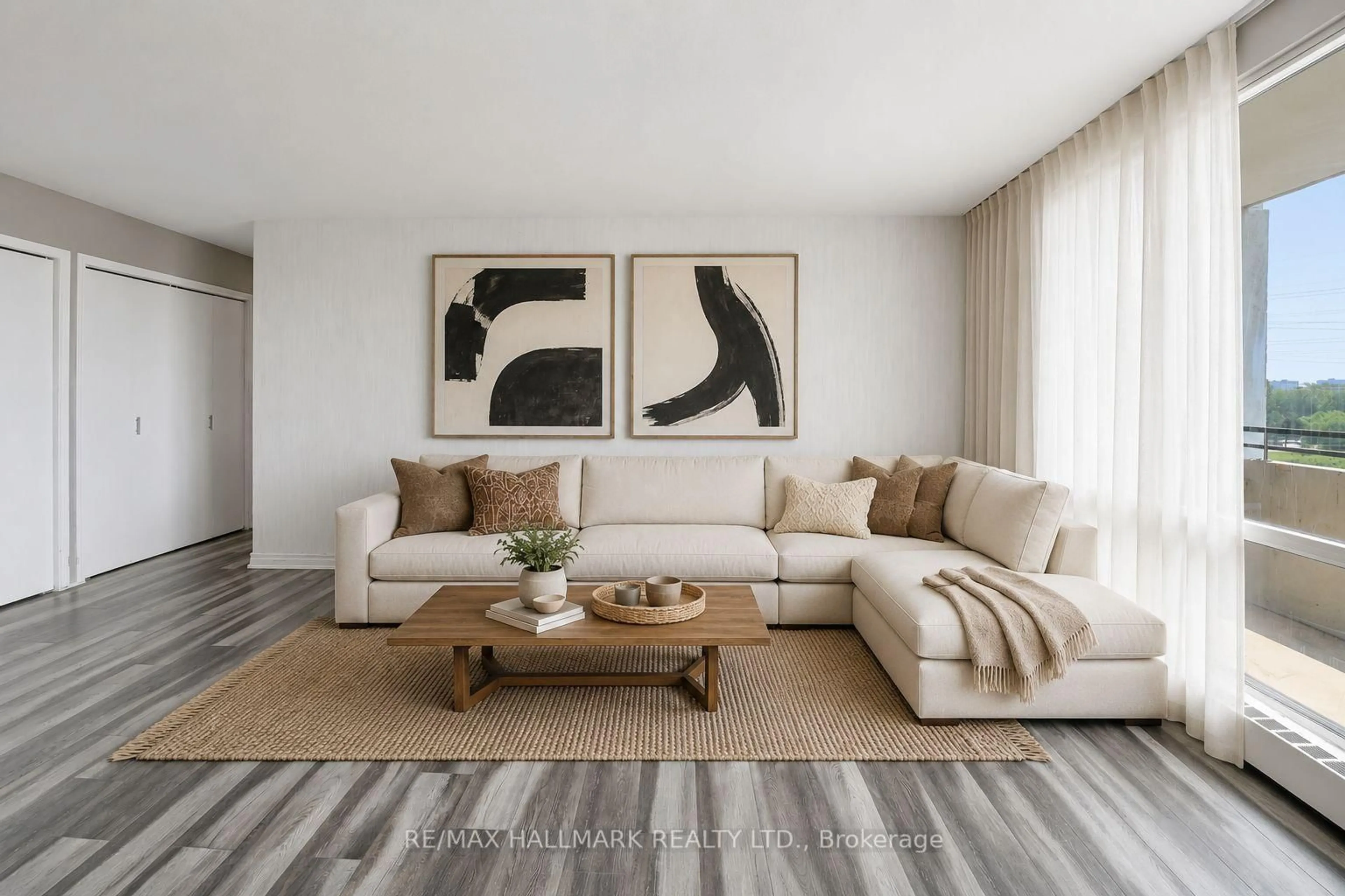 Living room with furniture, unknown for 101 Prudential Dr #615, Toronto Ontario M1P 4S5