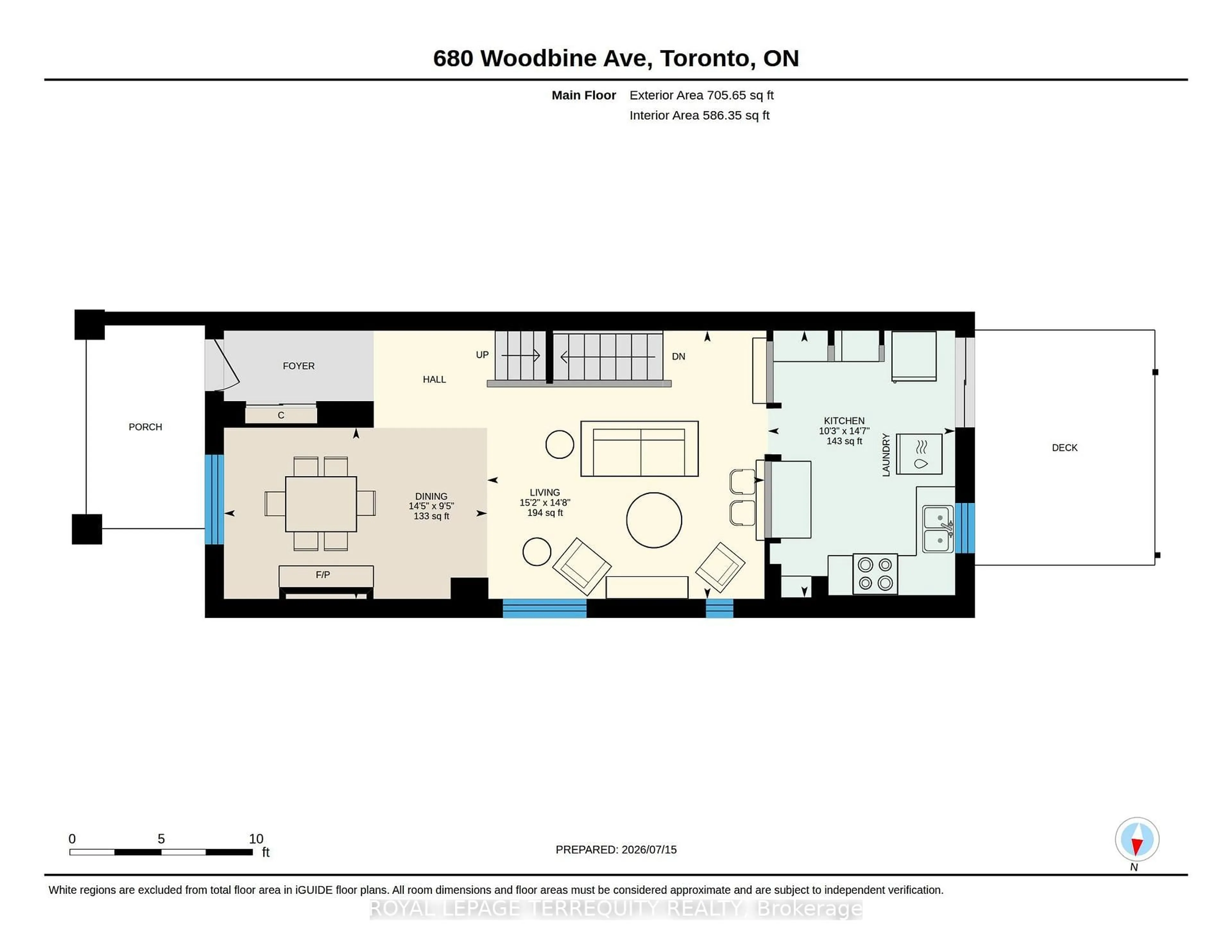 Floor plan for 680 Woodbine Ave, Toronto Ontario M4E 2J1