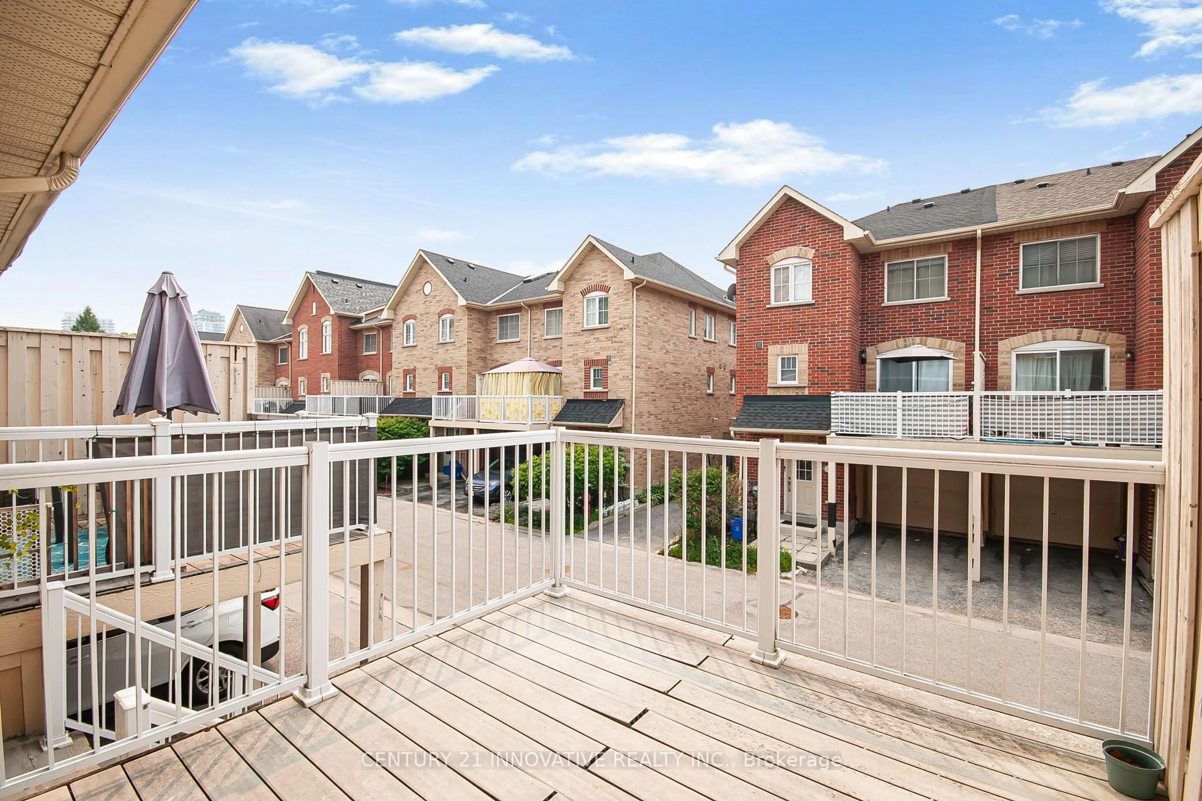 Patio, city buildings view from balcony for 1775 Valley Farm Rd #79, Pickering Ontario L1V 7J9