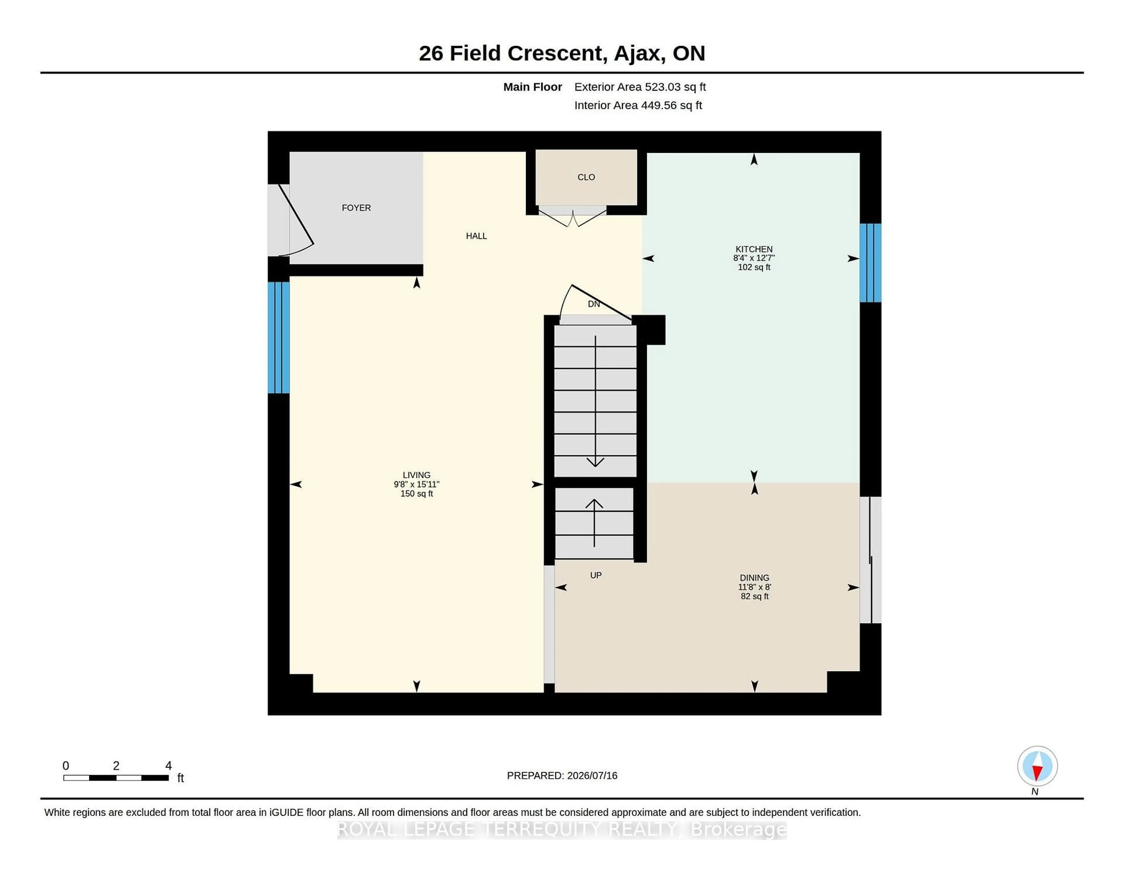 Floor plan for 26 Field Cres, Ajax Ontario L1Z 1A8