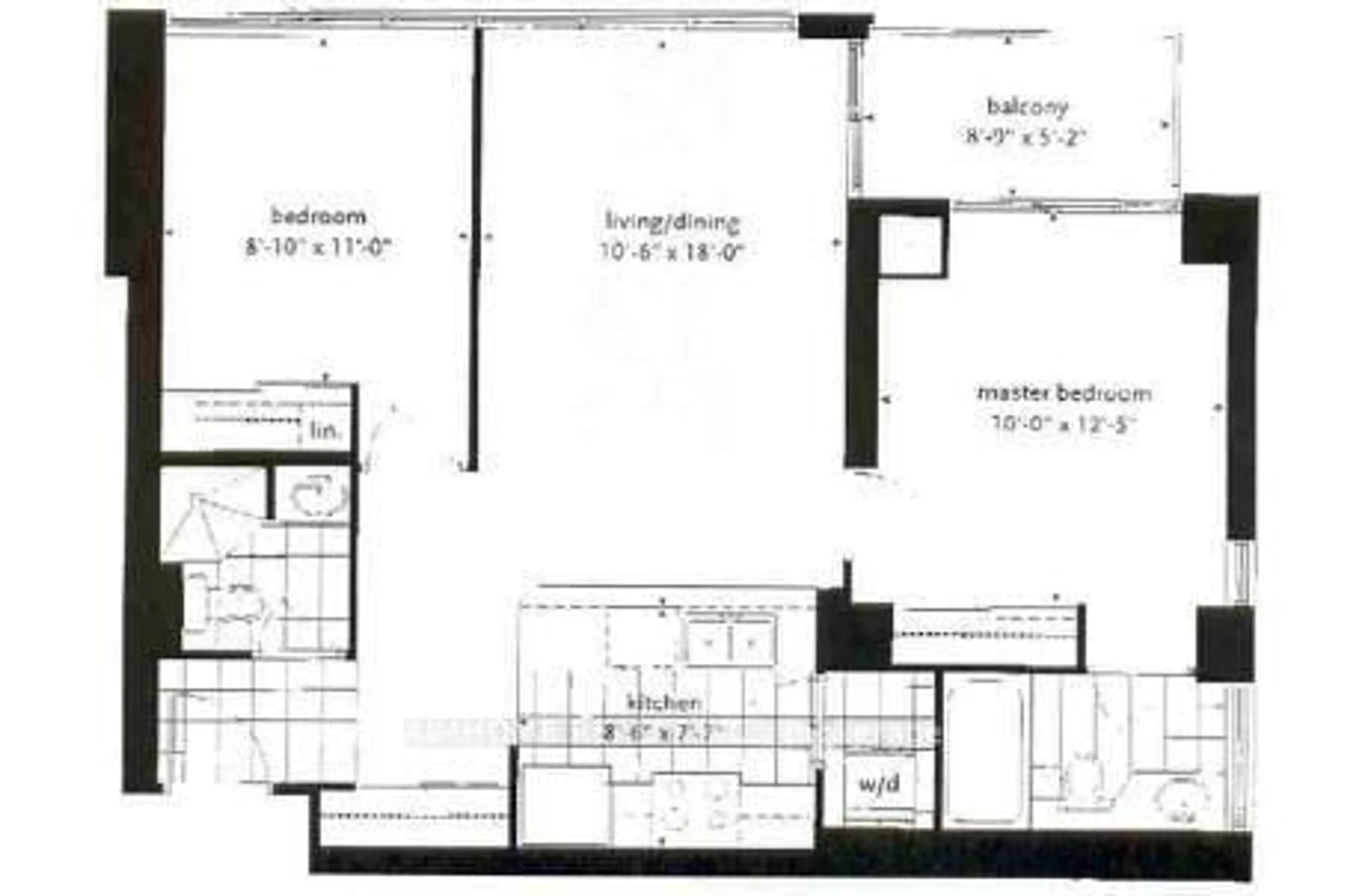 Floor plan for 60 Brian Harrison Way #1107, Toronto Ontario M1P 5J5