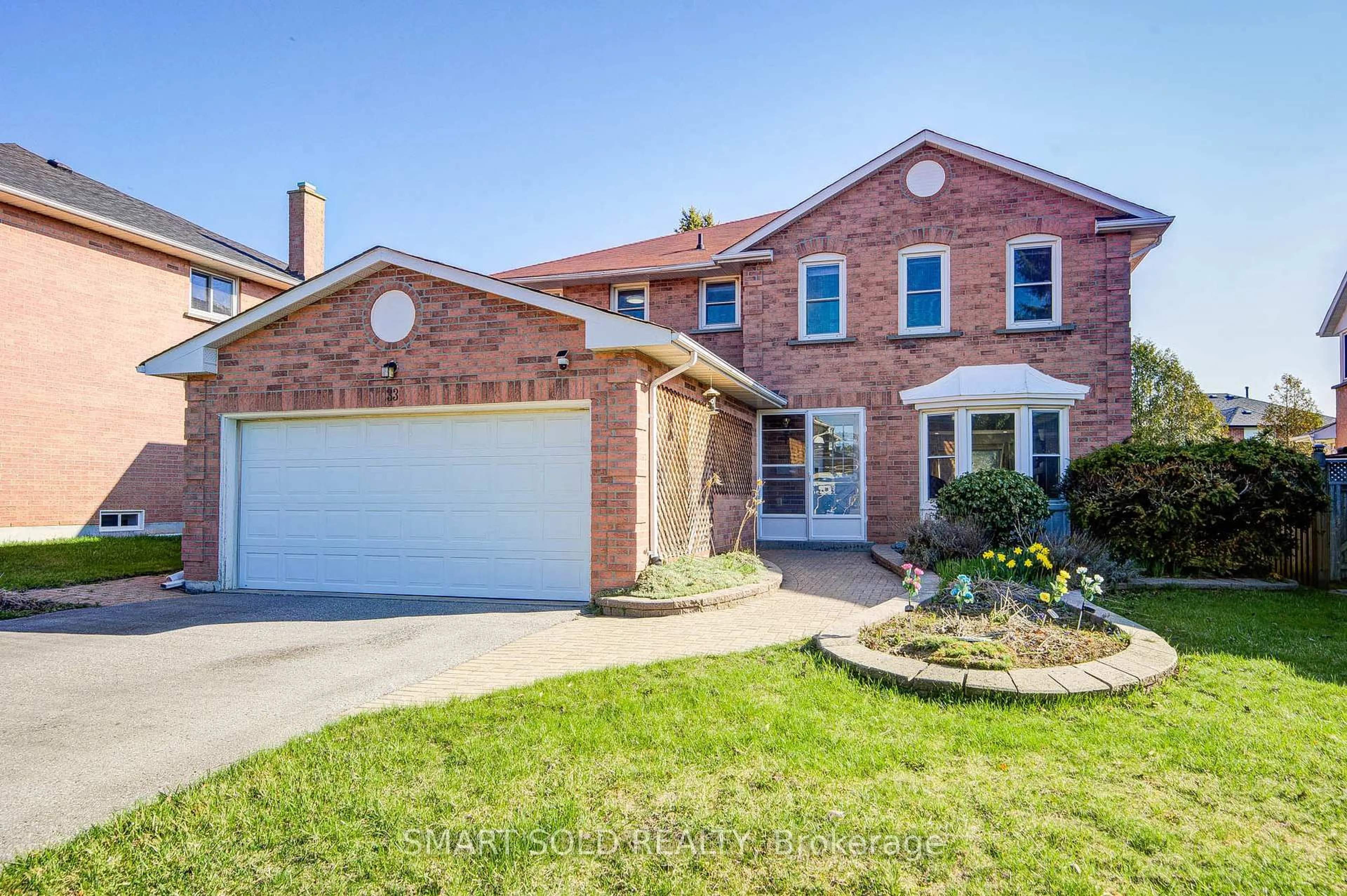 Home with brick exterior material, street for 33 Love Cres, Ajax Ontario L1S 4T3